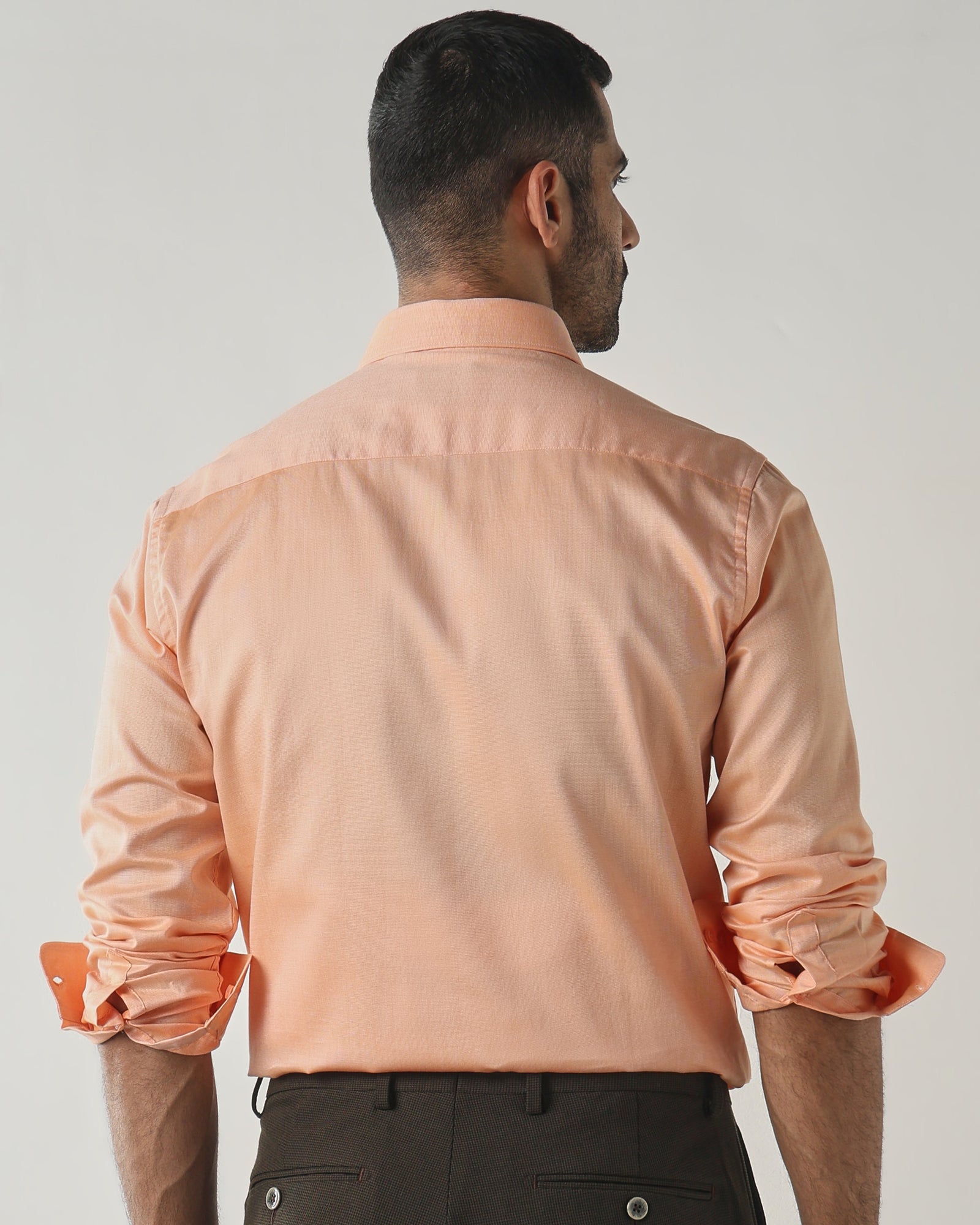 Peach Slim Fit Formal Essential Shirts