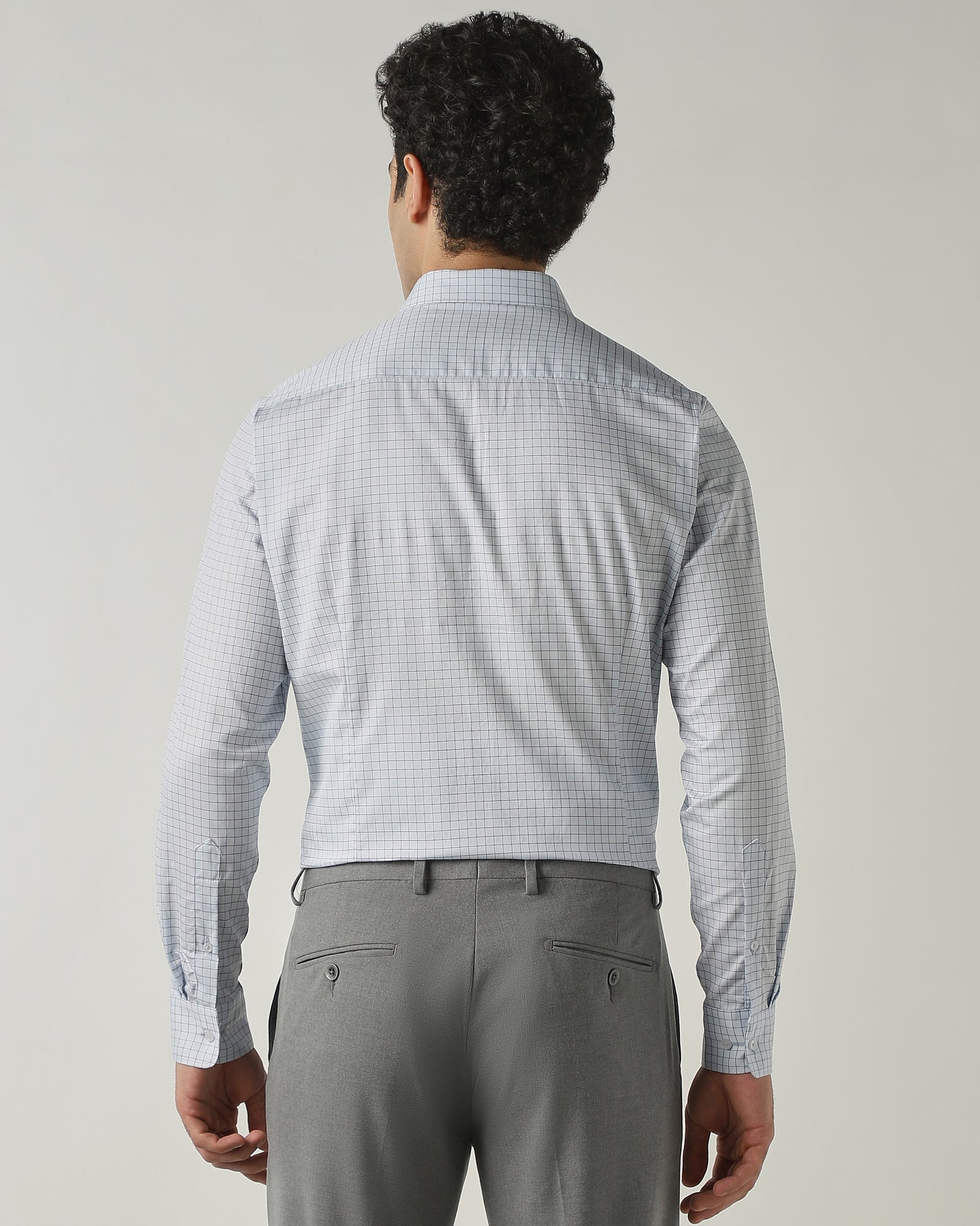 Shirt Lt Blue Slim Fit 100% Cotton