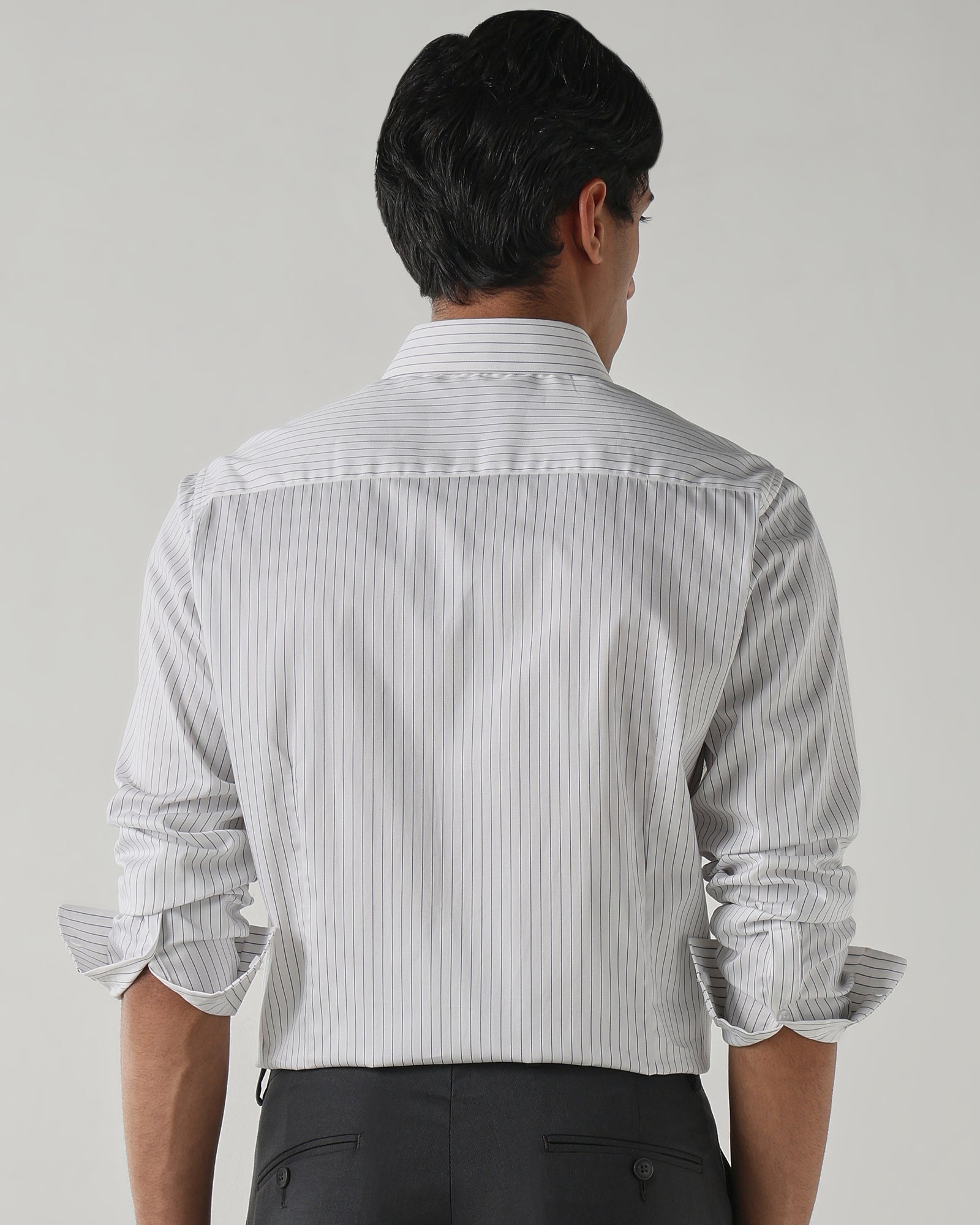 Men Regular Fit Shirt White/Navy