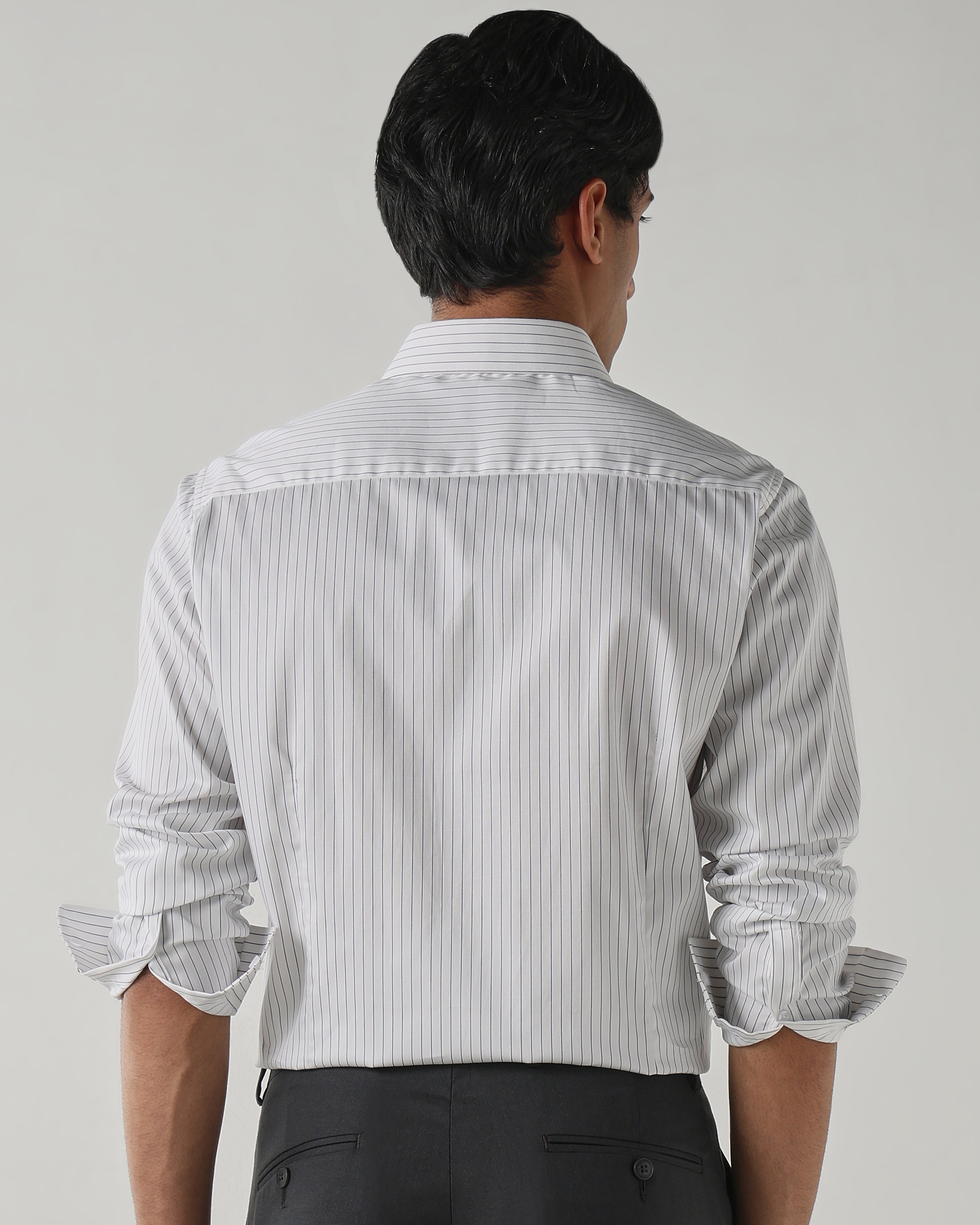 Men Regular Fit Shirt White/Navy