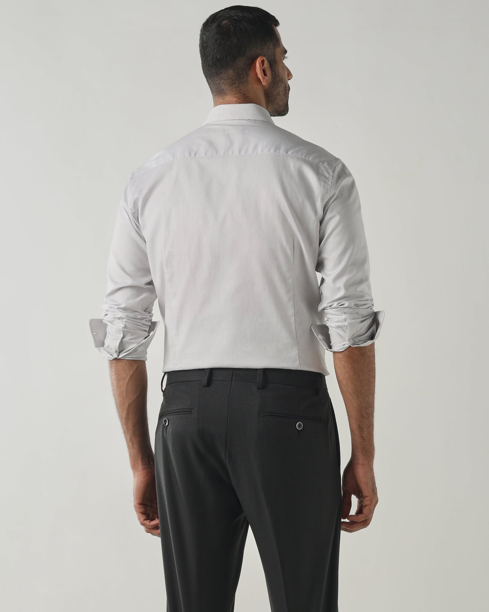 Lt Grey Slim Fit Formal Essential Shirts