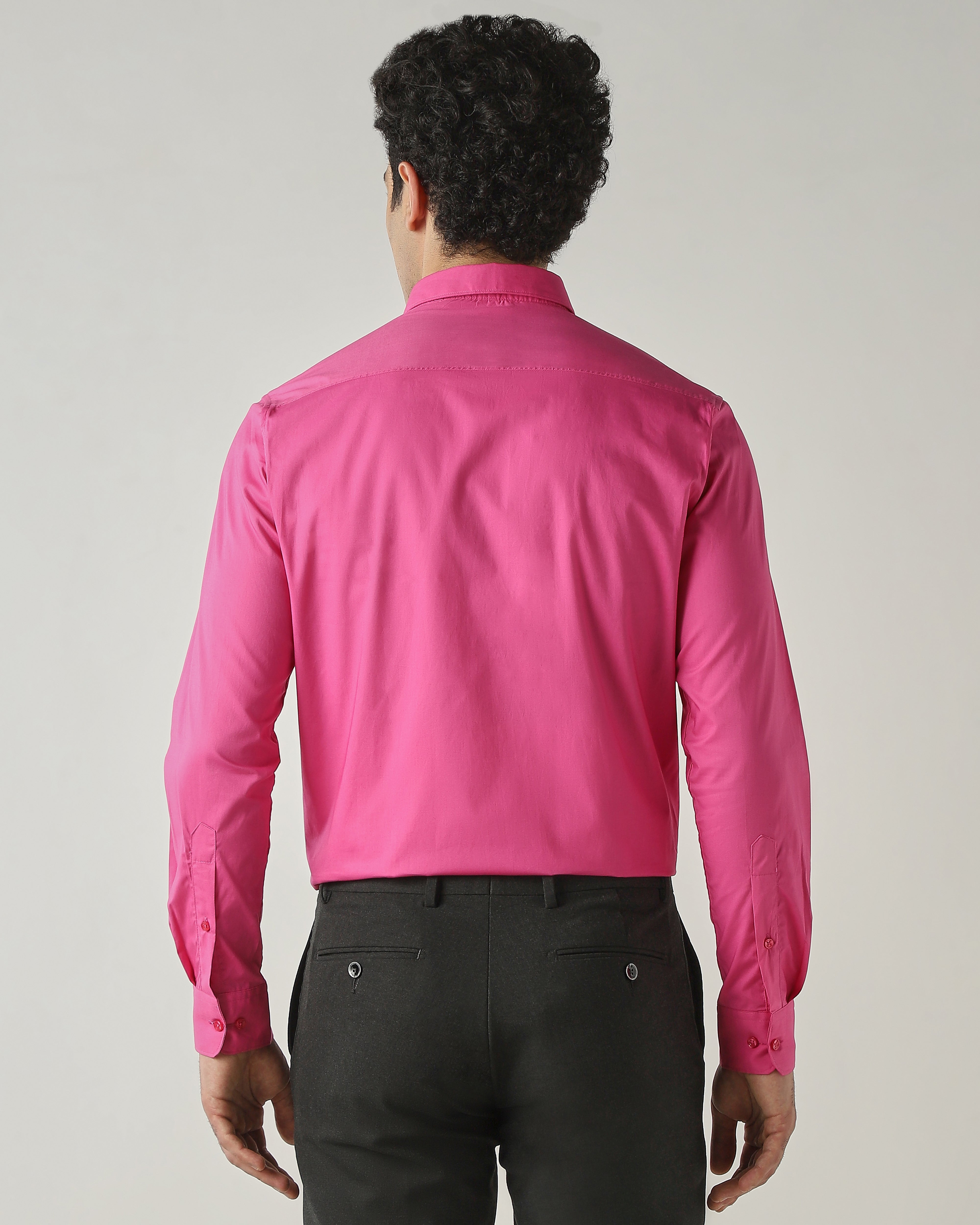 Shirt Majenta Slim Fit 100% Cotton