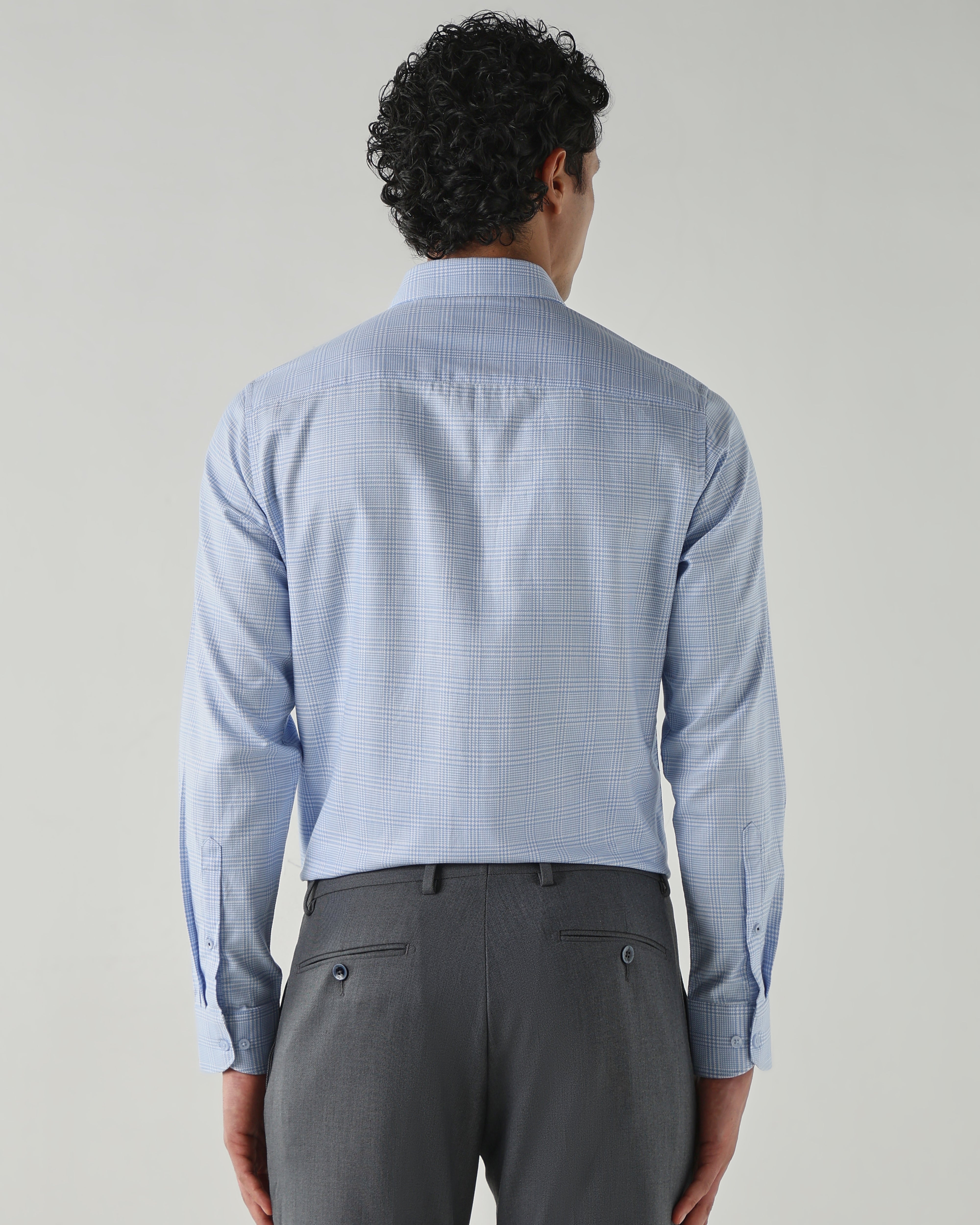 Men Slim Fit Shirts Blue