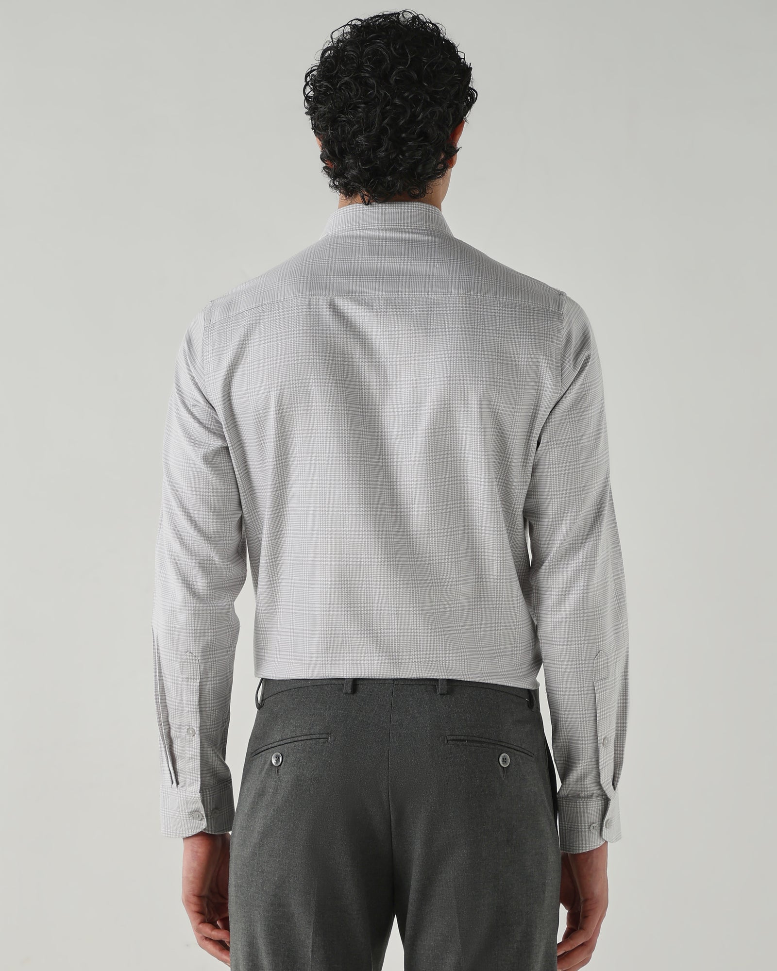 Men Slim Fit Shirts Grey