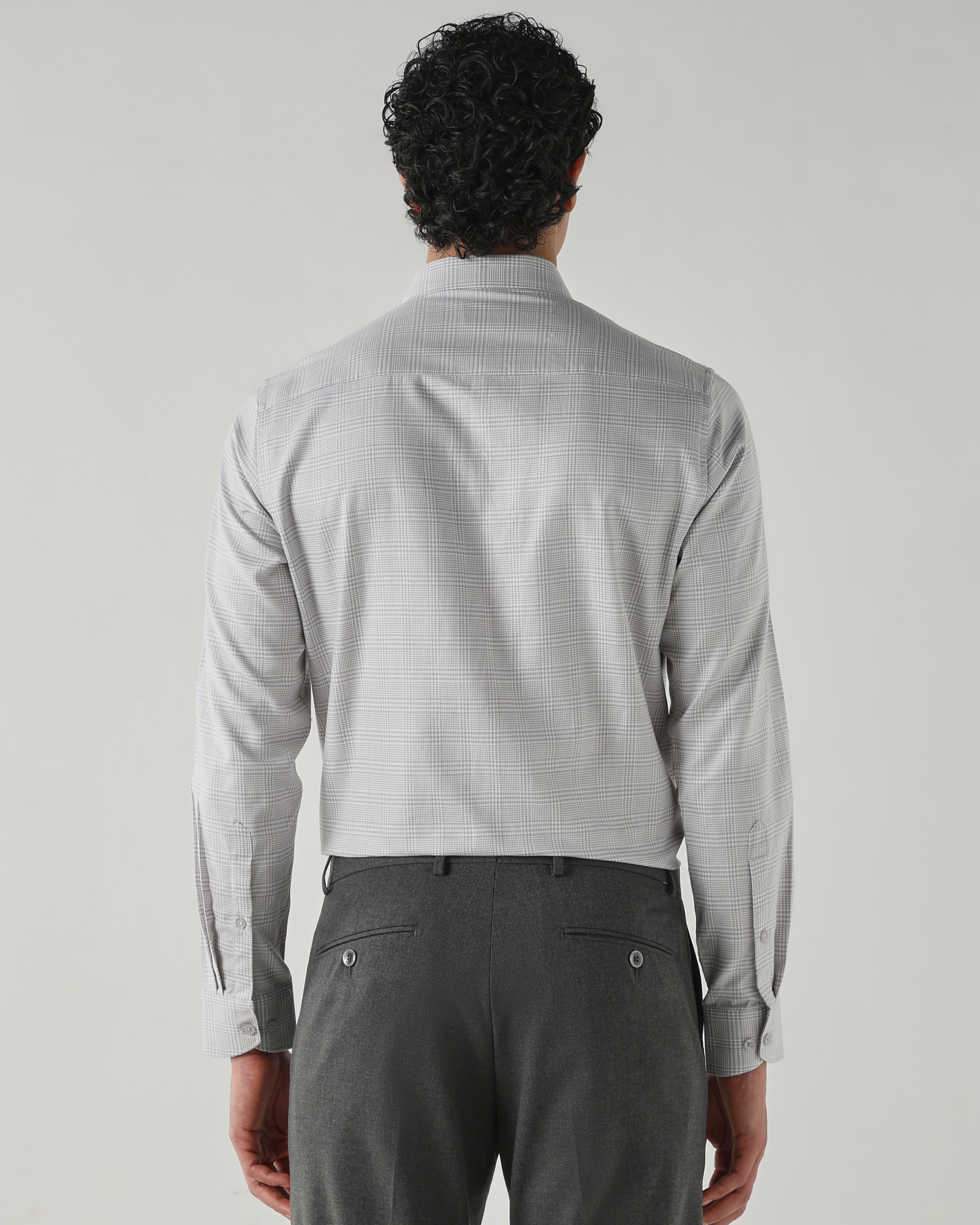 Men Slim Fit Shirts Grey
