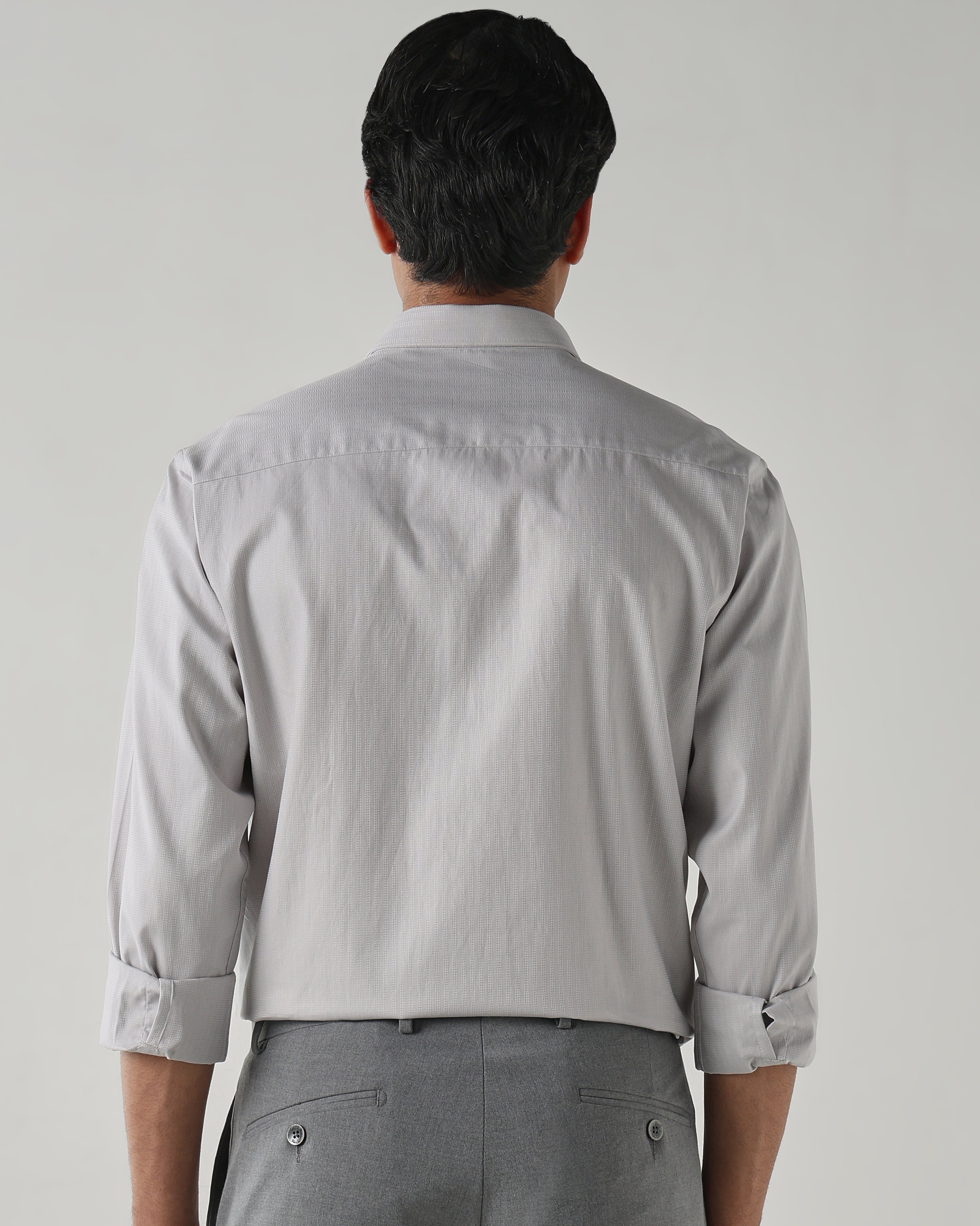 Men Regular Fit Shirt Light Grey