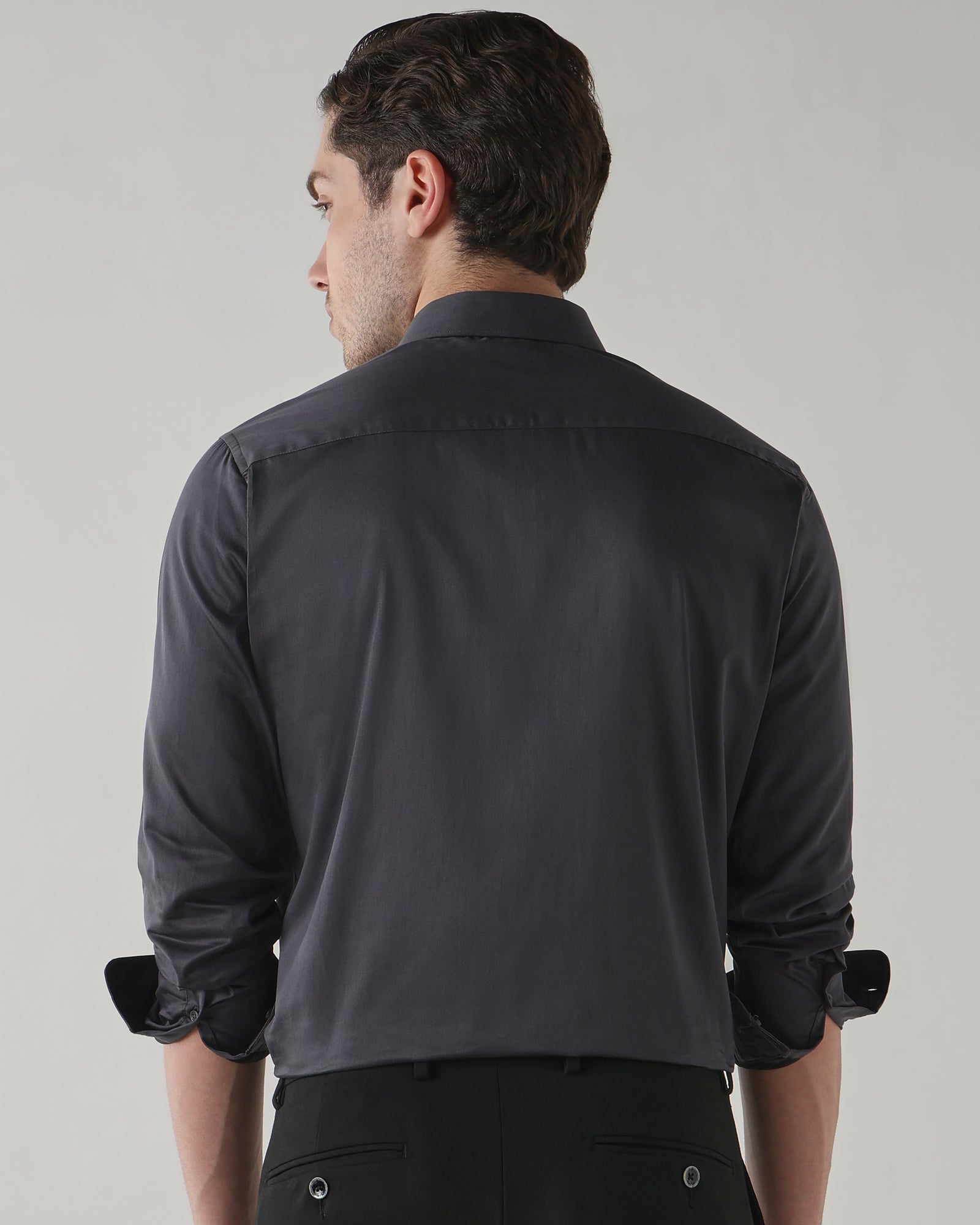 Men Slim Fit Shirt Black