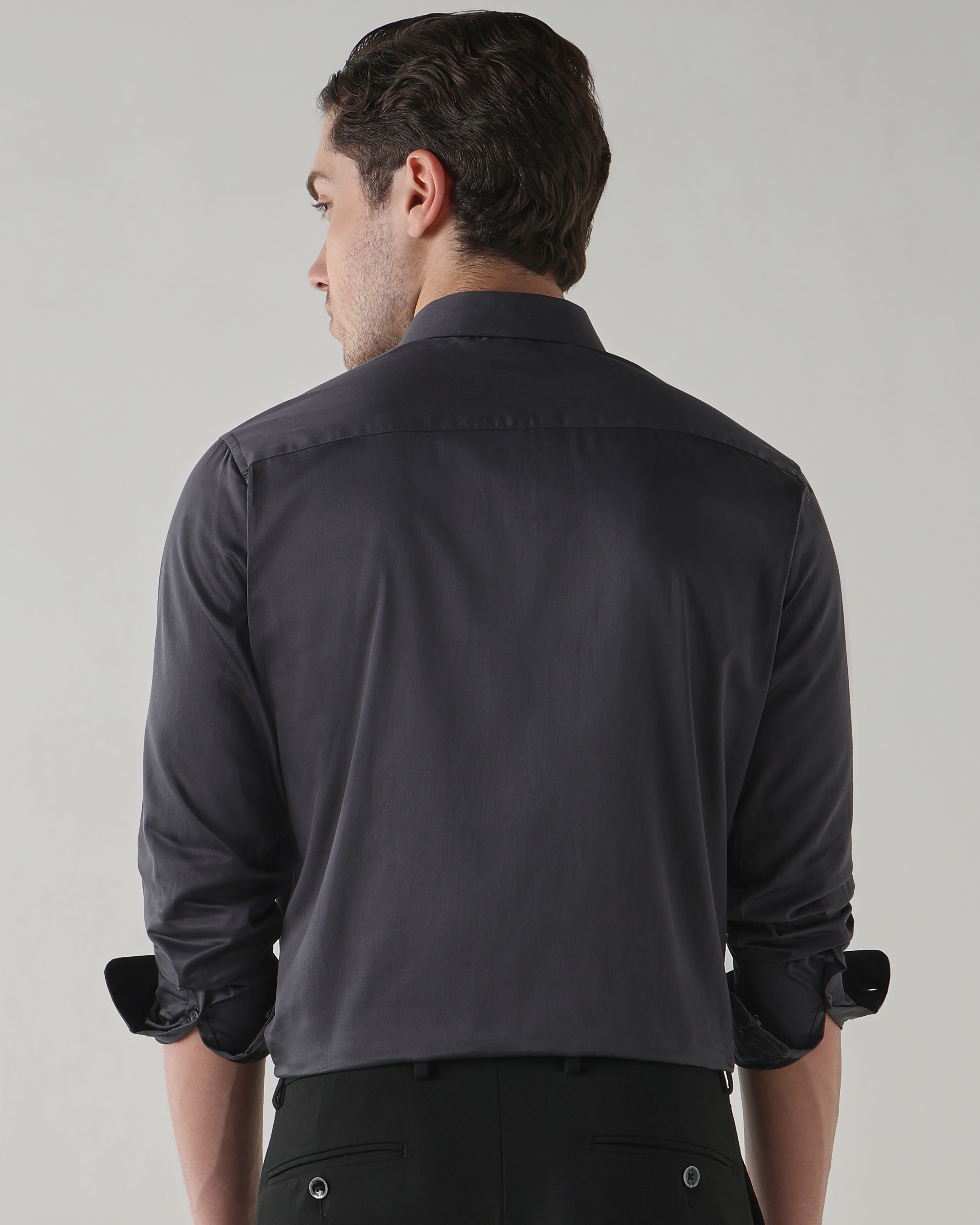 Men Slim Fit Shirt Black
