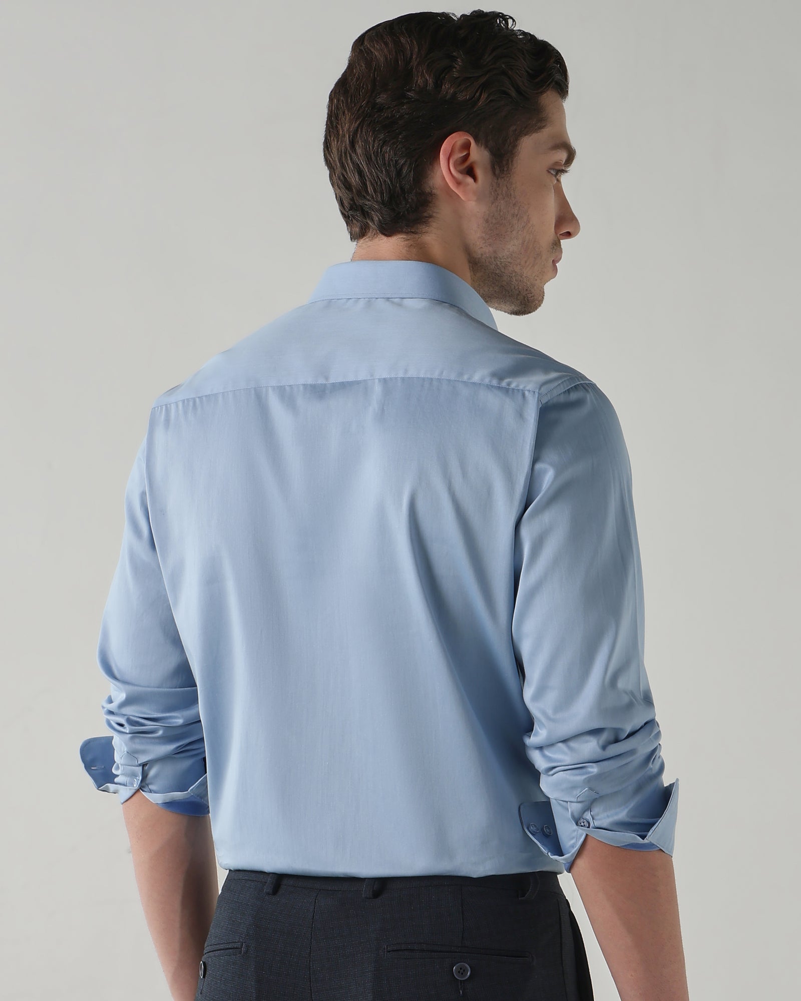 Men Slim Fit Shirt Sky Blue