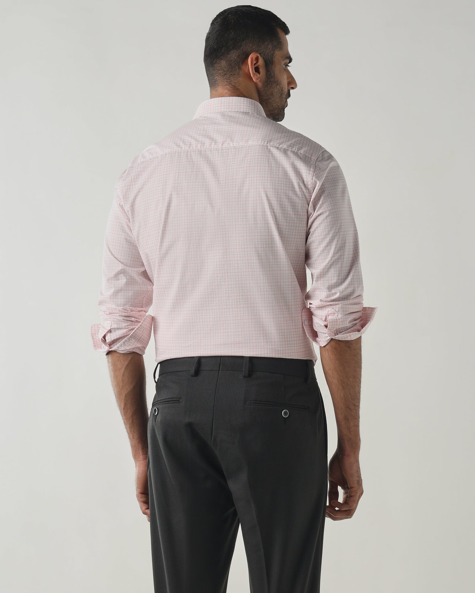 Pink/White Slim Fit Formal Essential Shirts