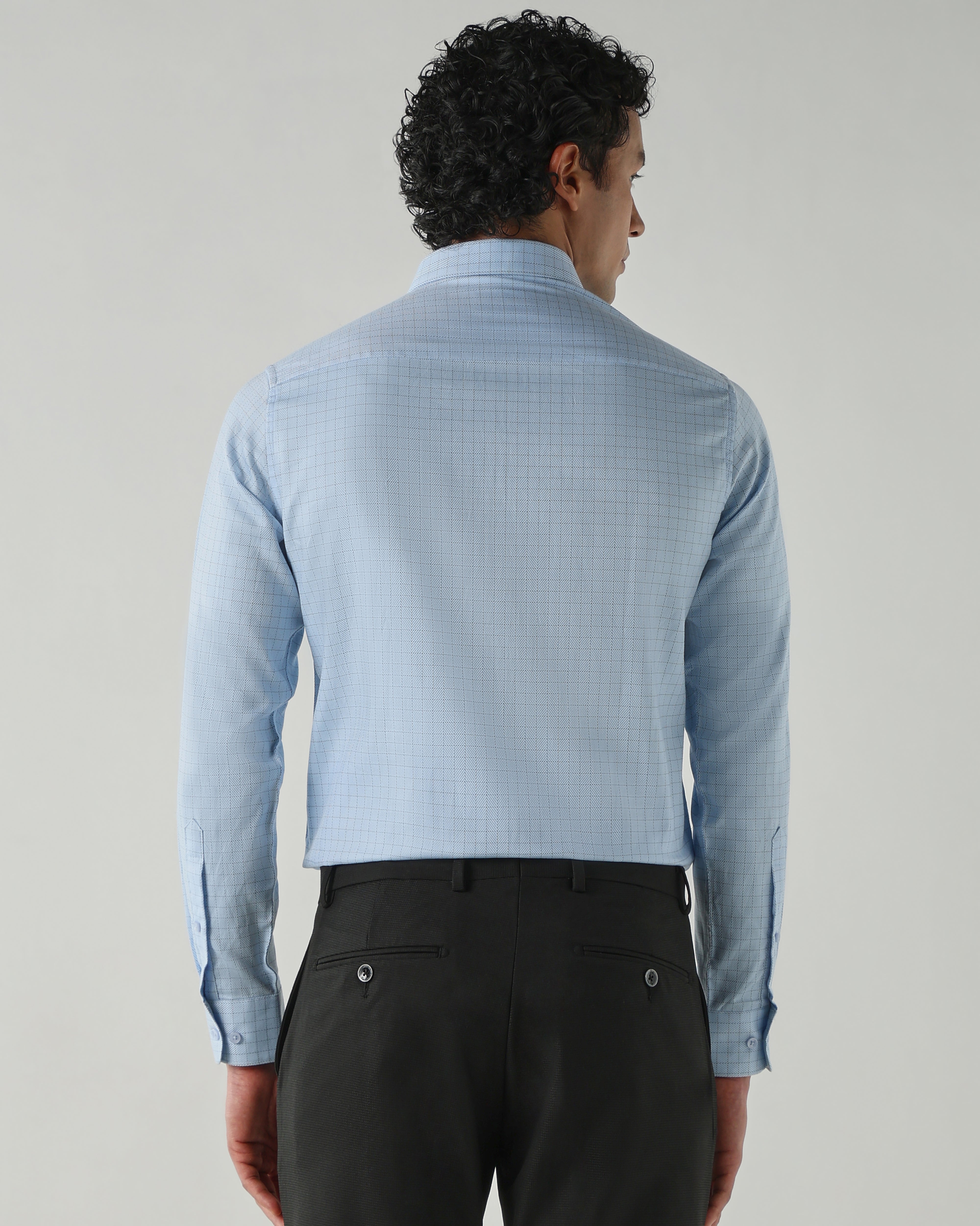 Men Slim Fit Shirts Blue
