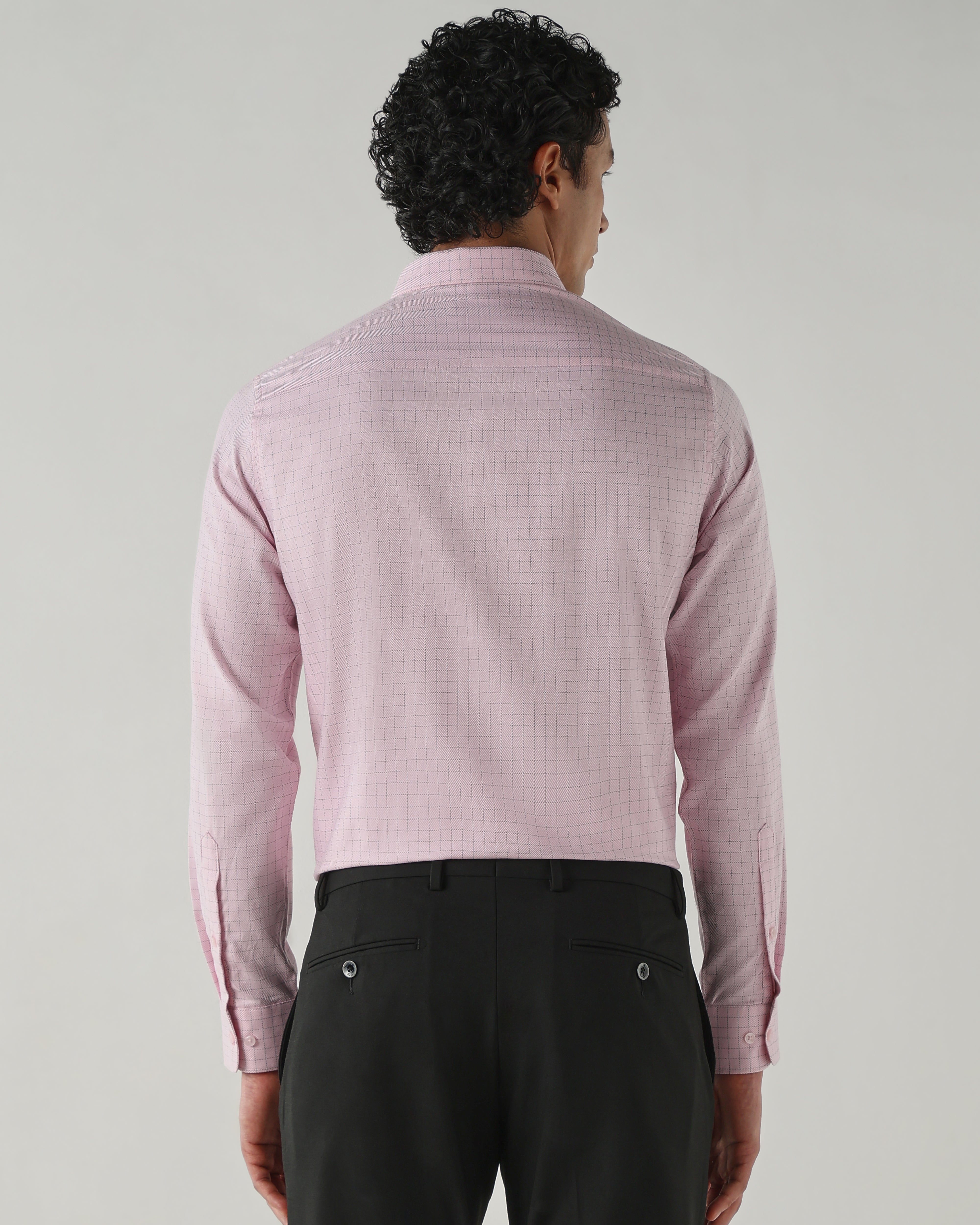 Men Slim Fit Shirts Pink