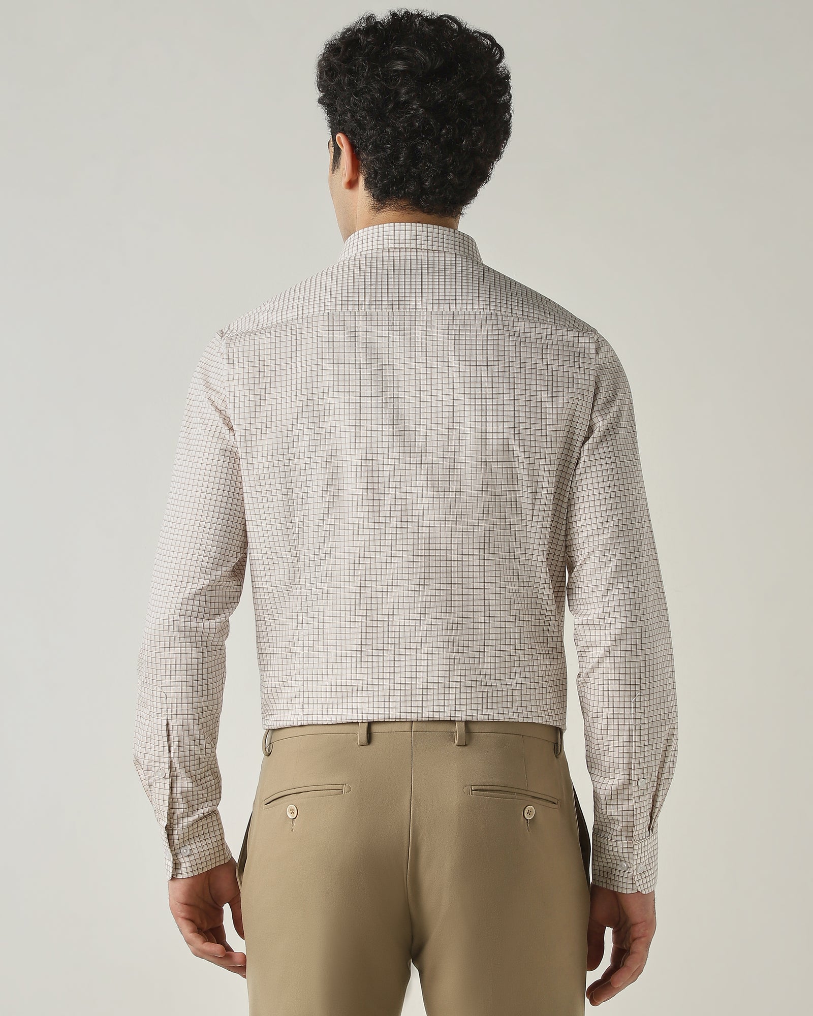Shirt Beige Slim Fit 100% Cotton