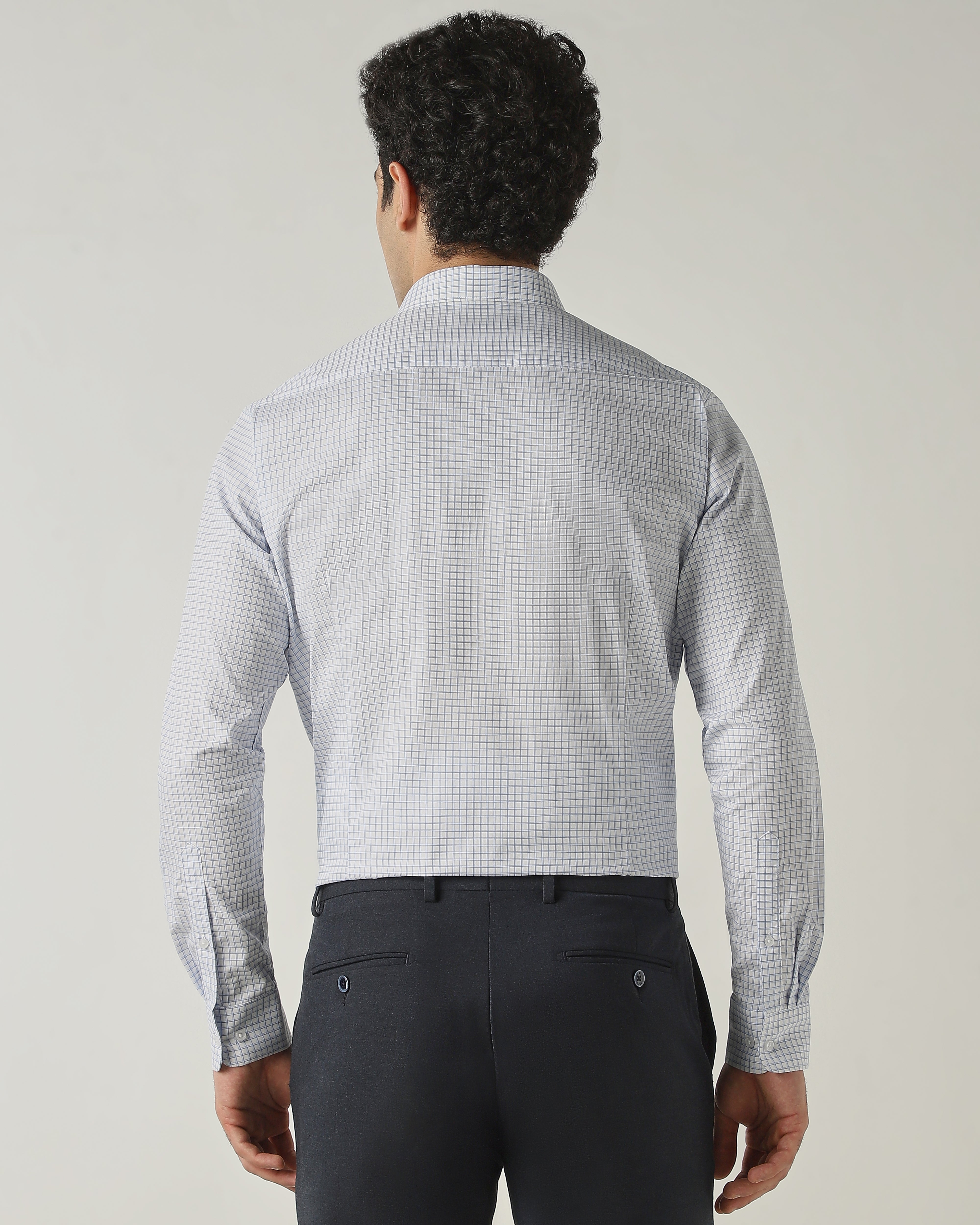 Shirt Blue Slim Fit 100% Cotton