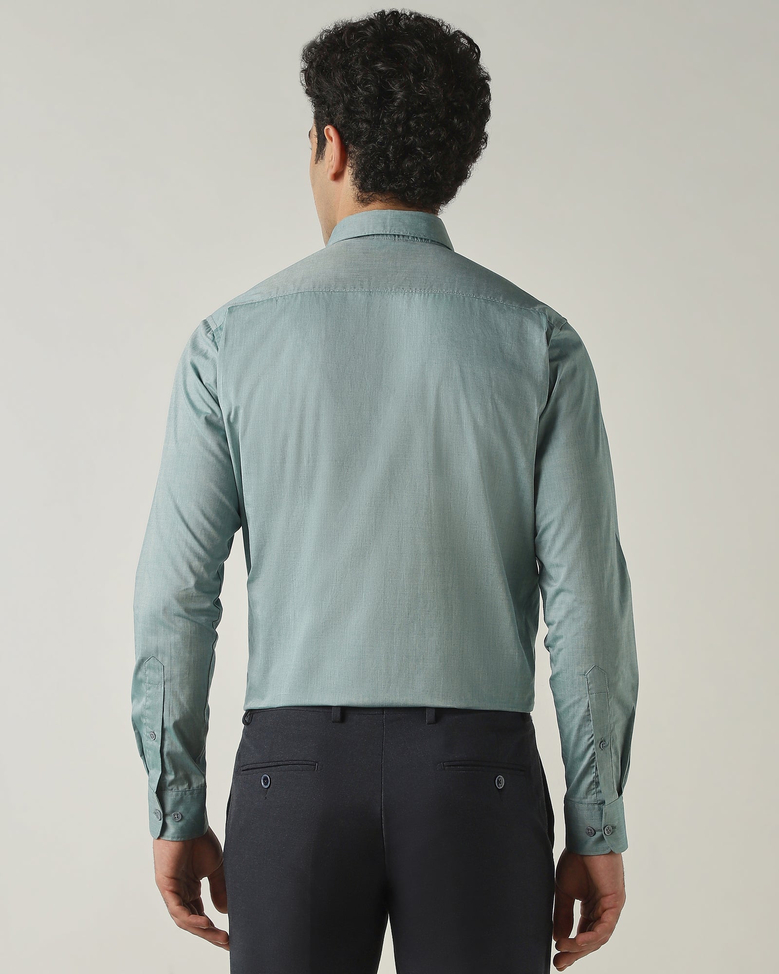 Shirt Lt Green Slim Fit 100% Cotton