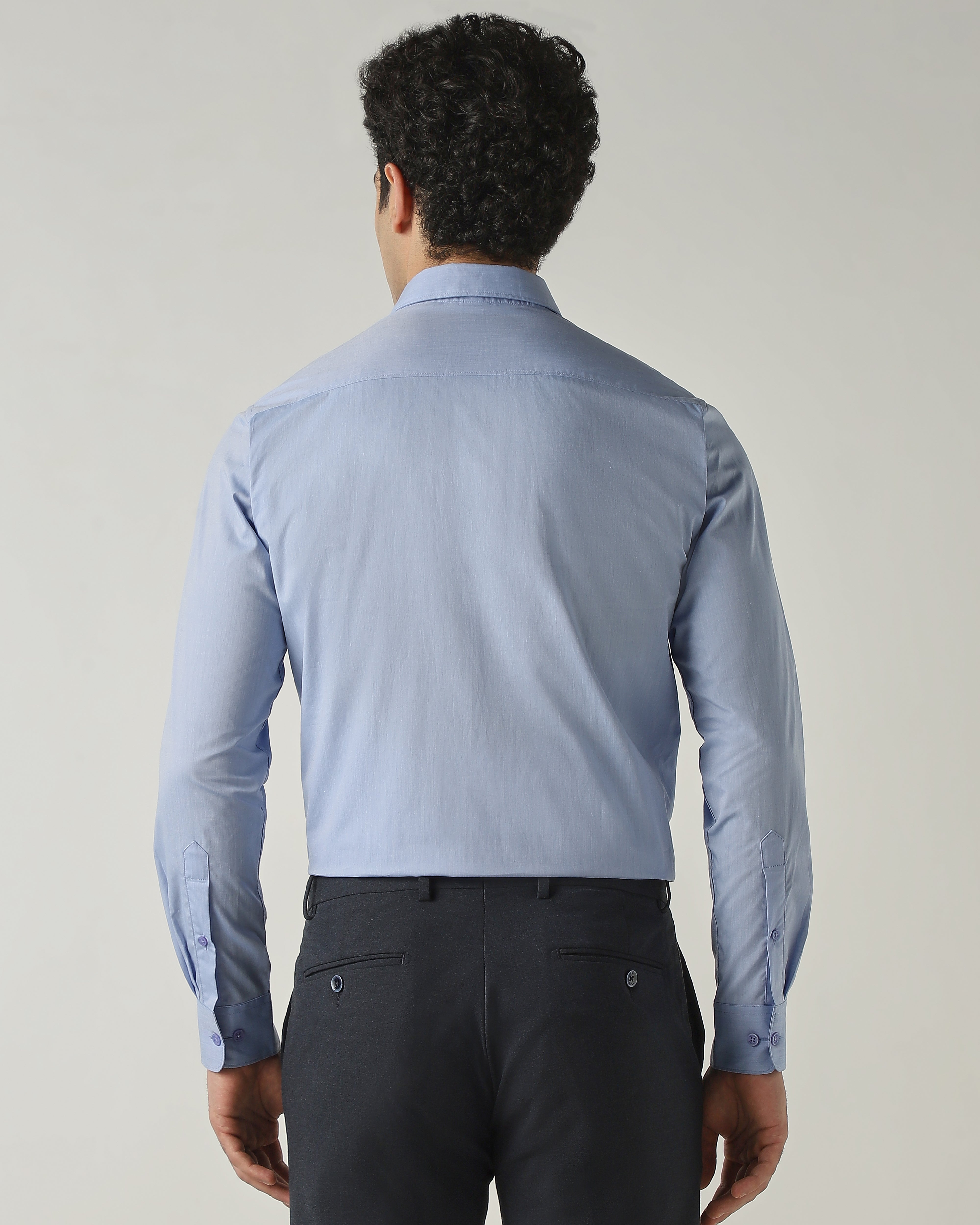 Shirt Sky Blue Slim Fit 100% Cotton