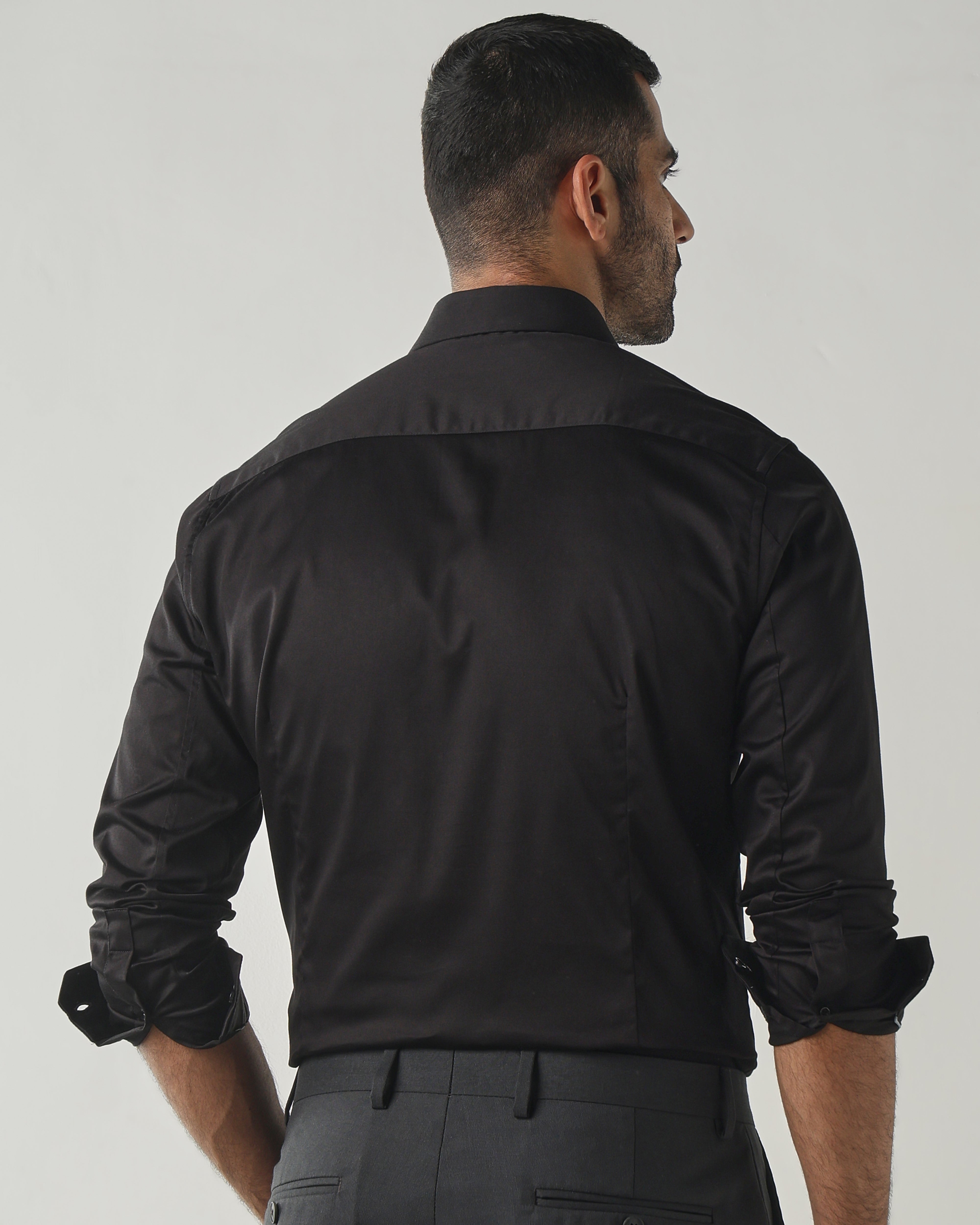 Black Slim fit Fashion Formal Shirts