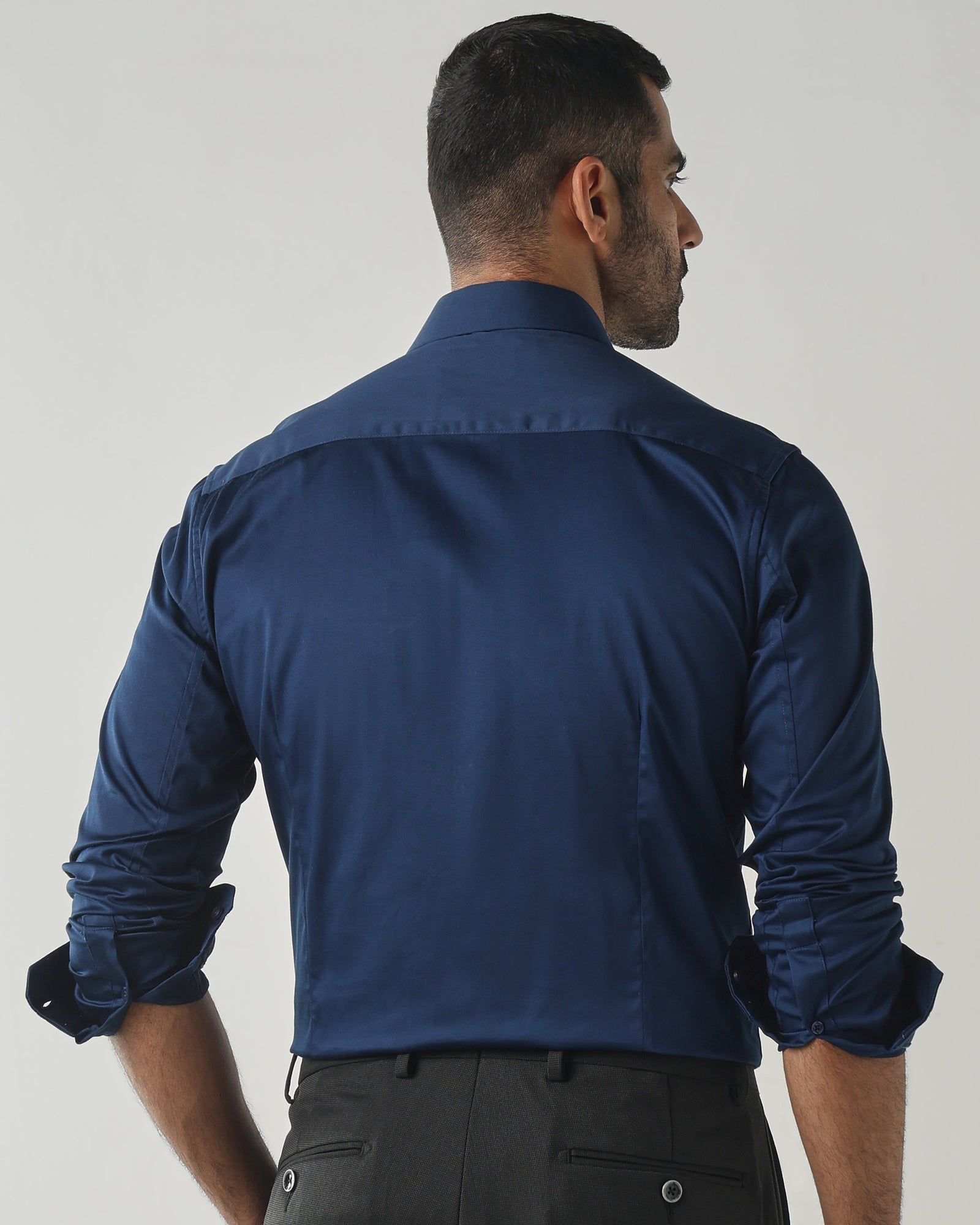 Mid Night Blue Slim fit Fashion Formal Shirts