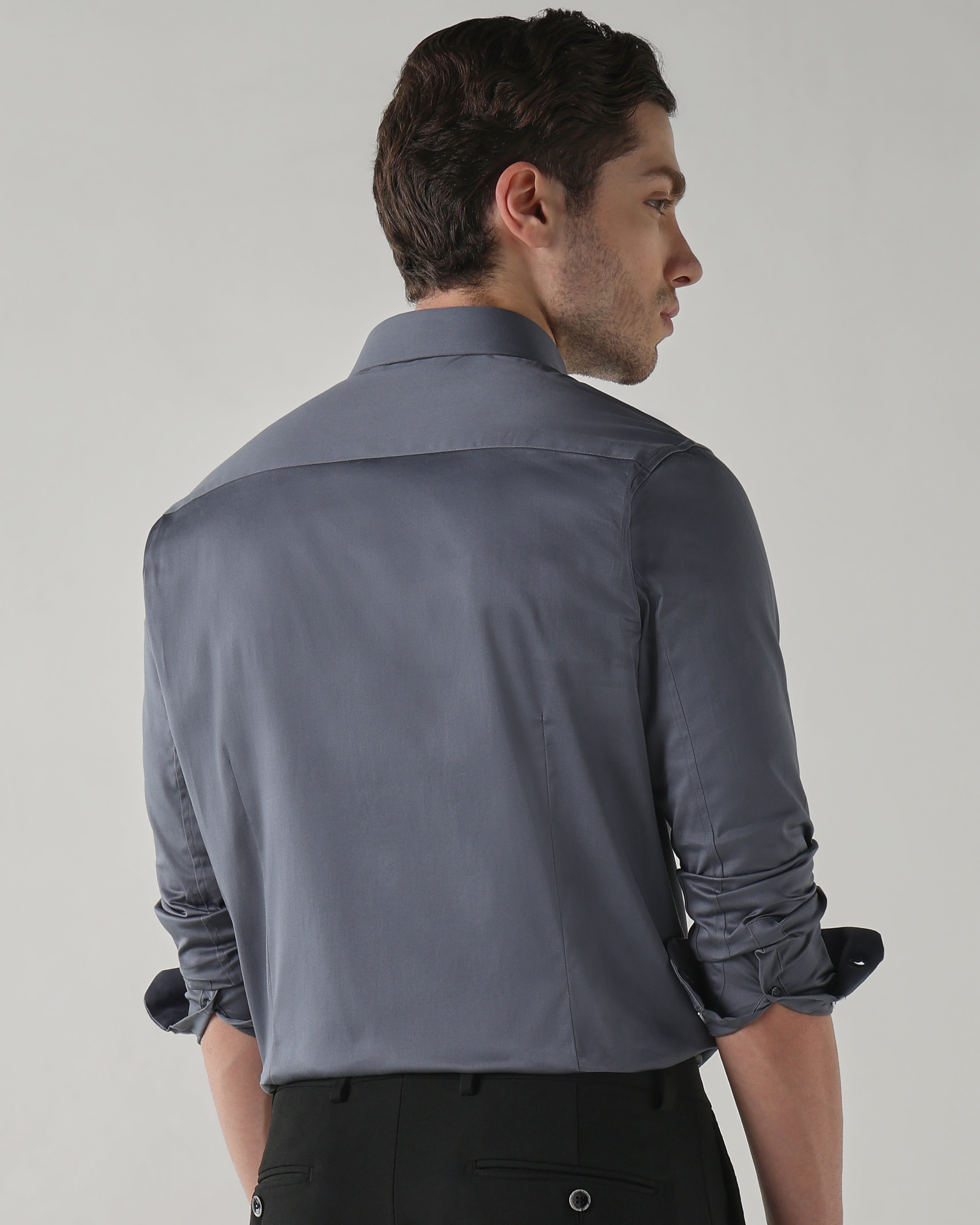 Men Regular Fit Shirt Mercury Grey