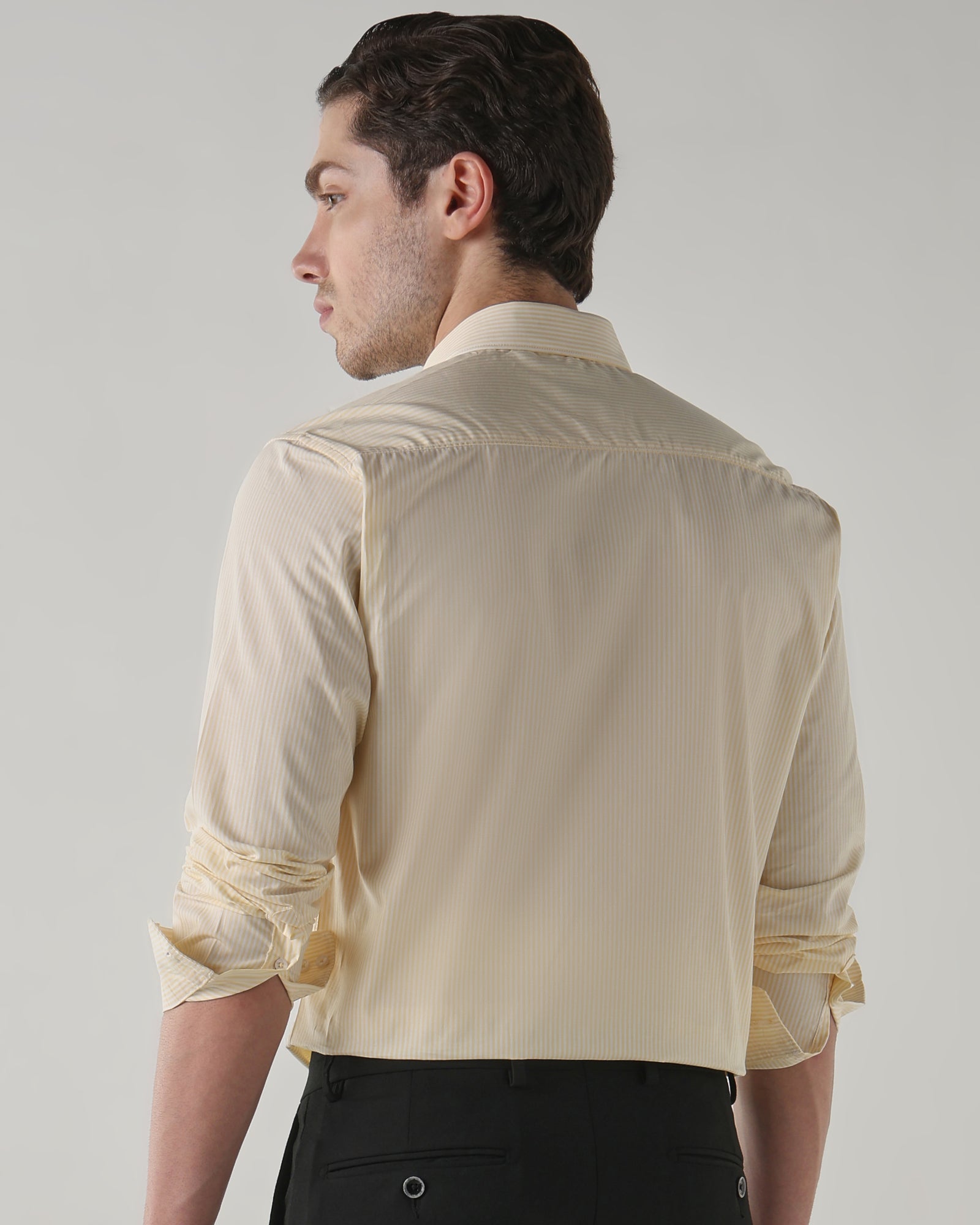 Men Regular Fit Shirt White/Light Yellow