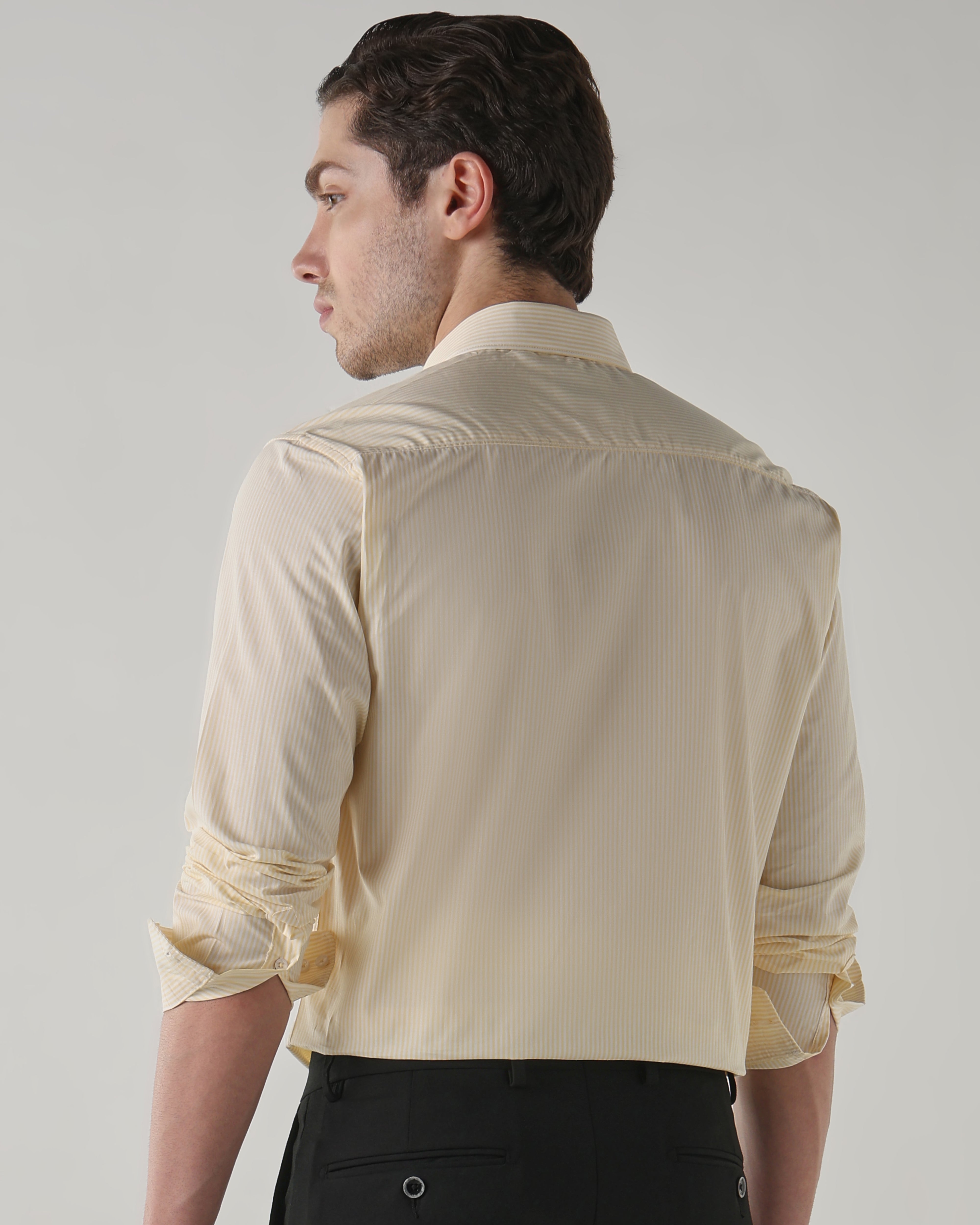 Men Regular Fit Shirt White/Light Yellow