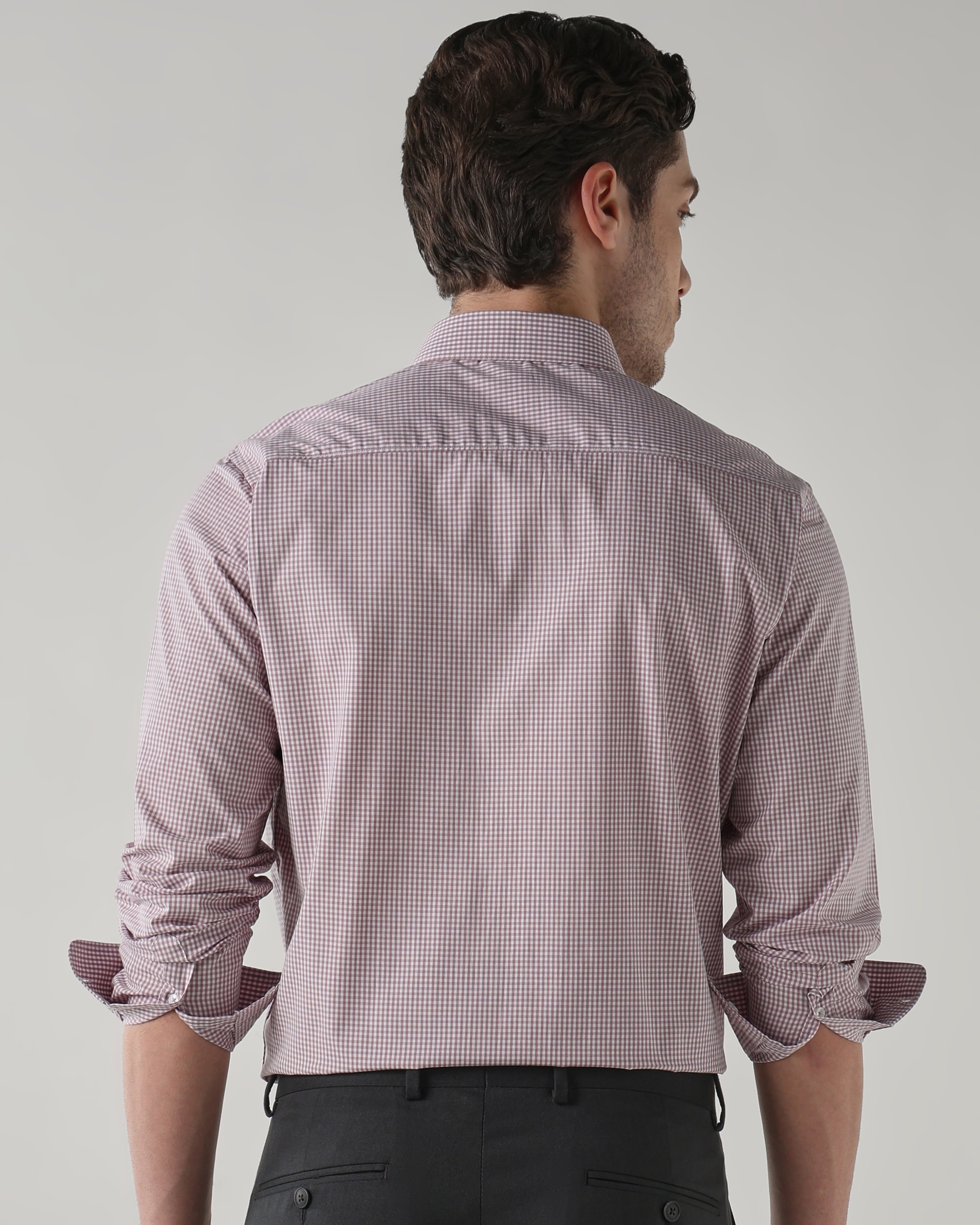 Men Regular Fit Shirt White/Maroon