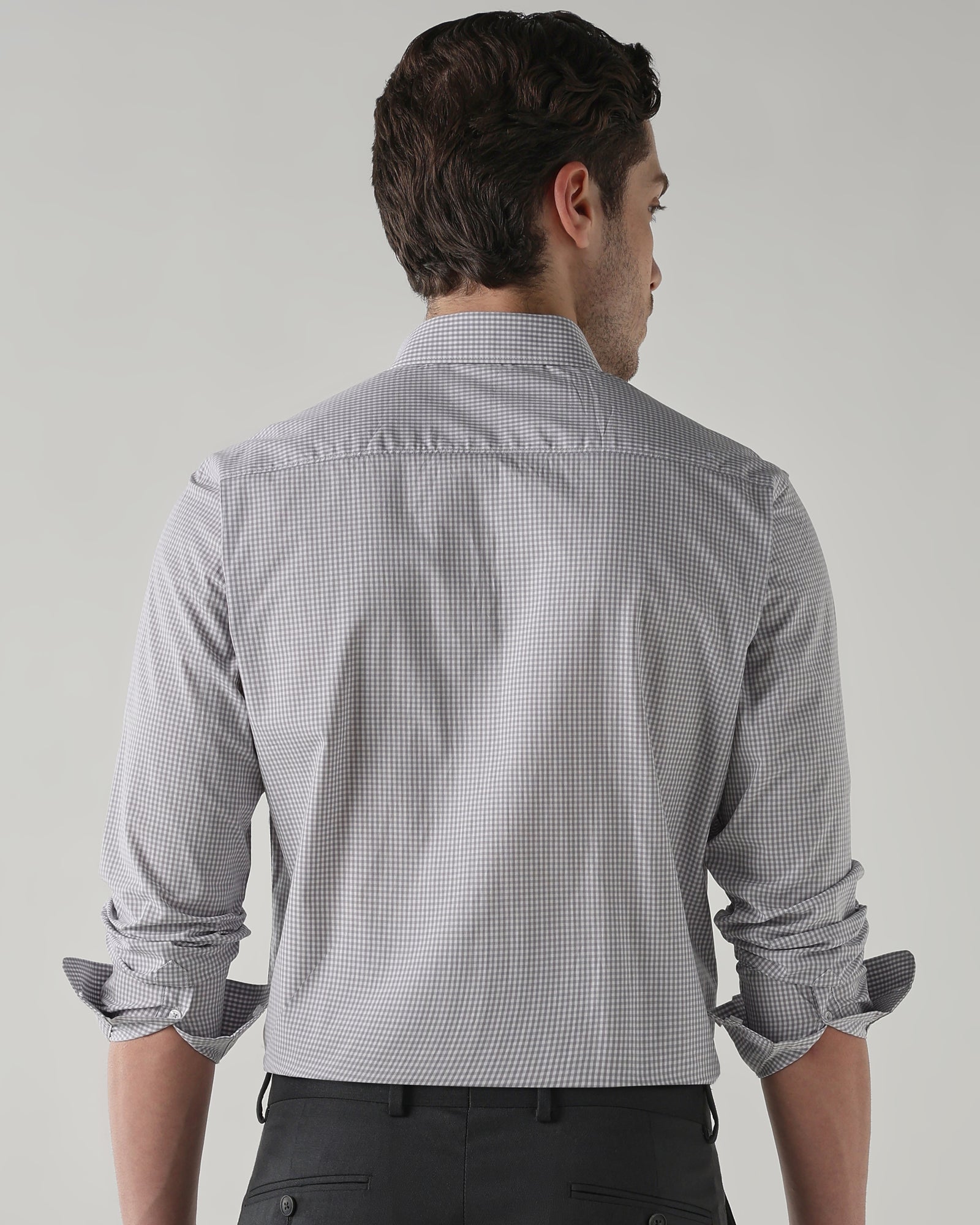 Men Regular Fit Shirt White/Mid Grey