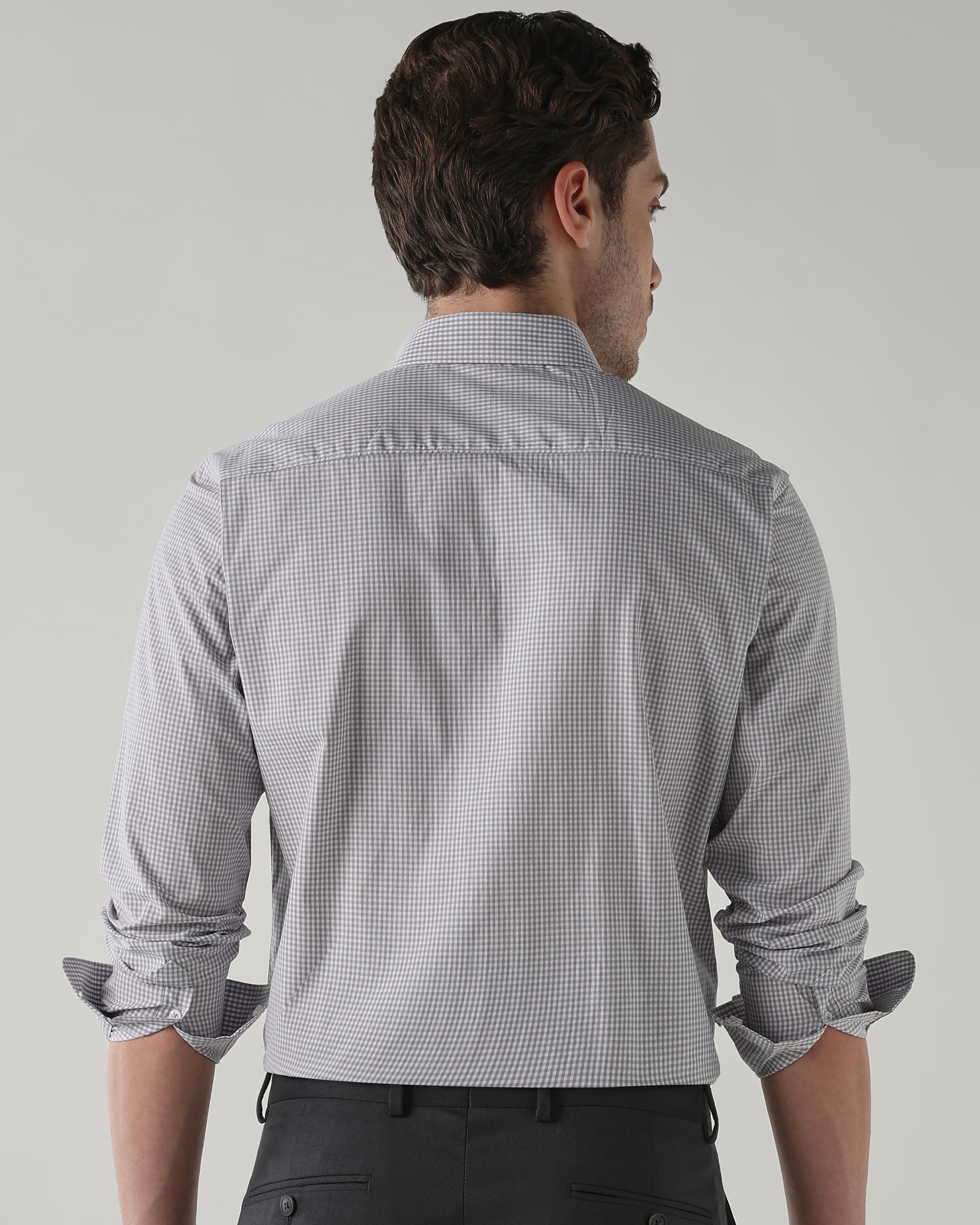 Men Regular Fit Shirt White/Mid Grey