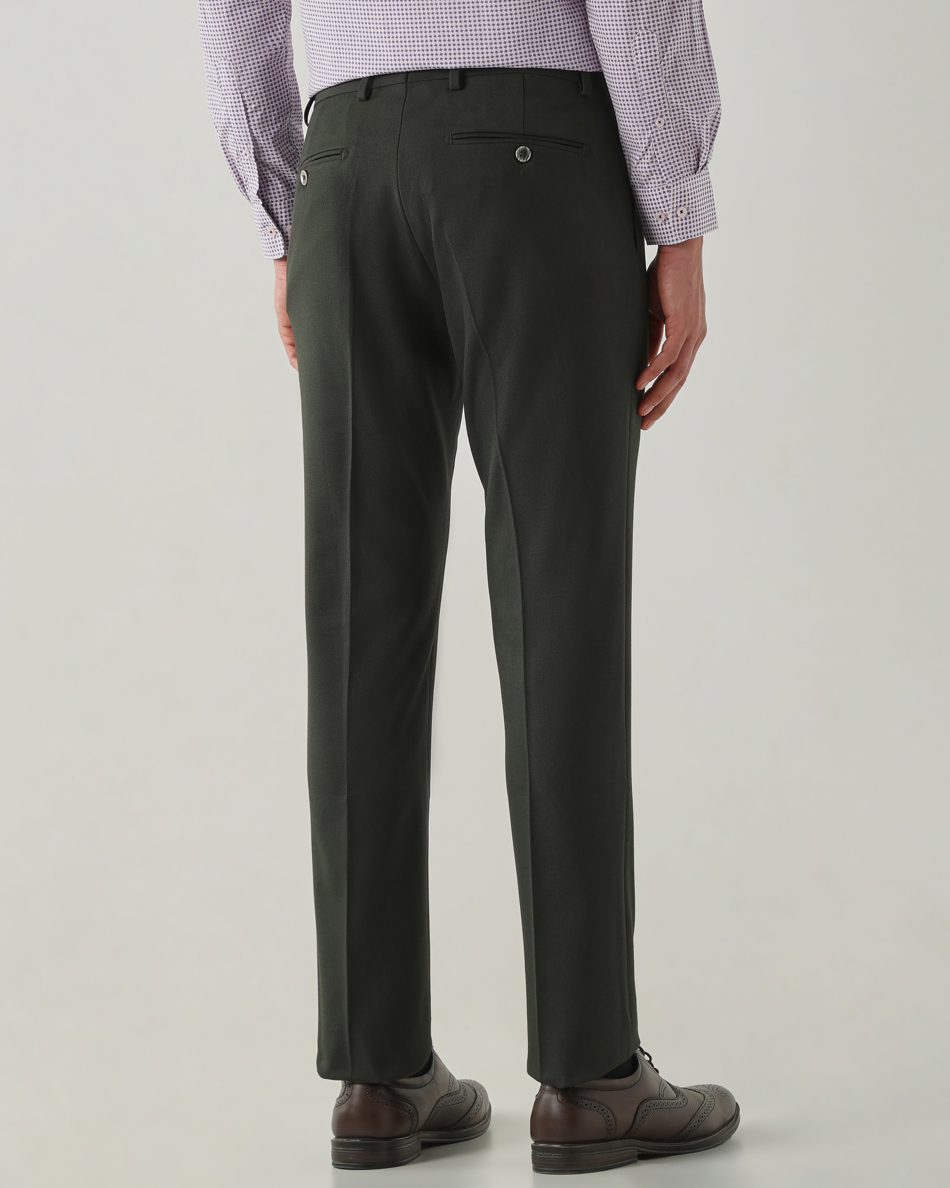 Men Tailor Fit Trousers Green