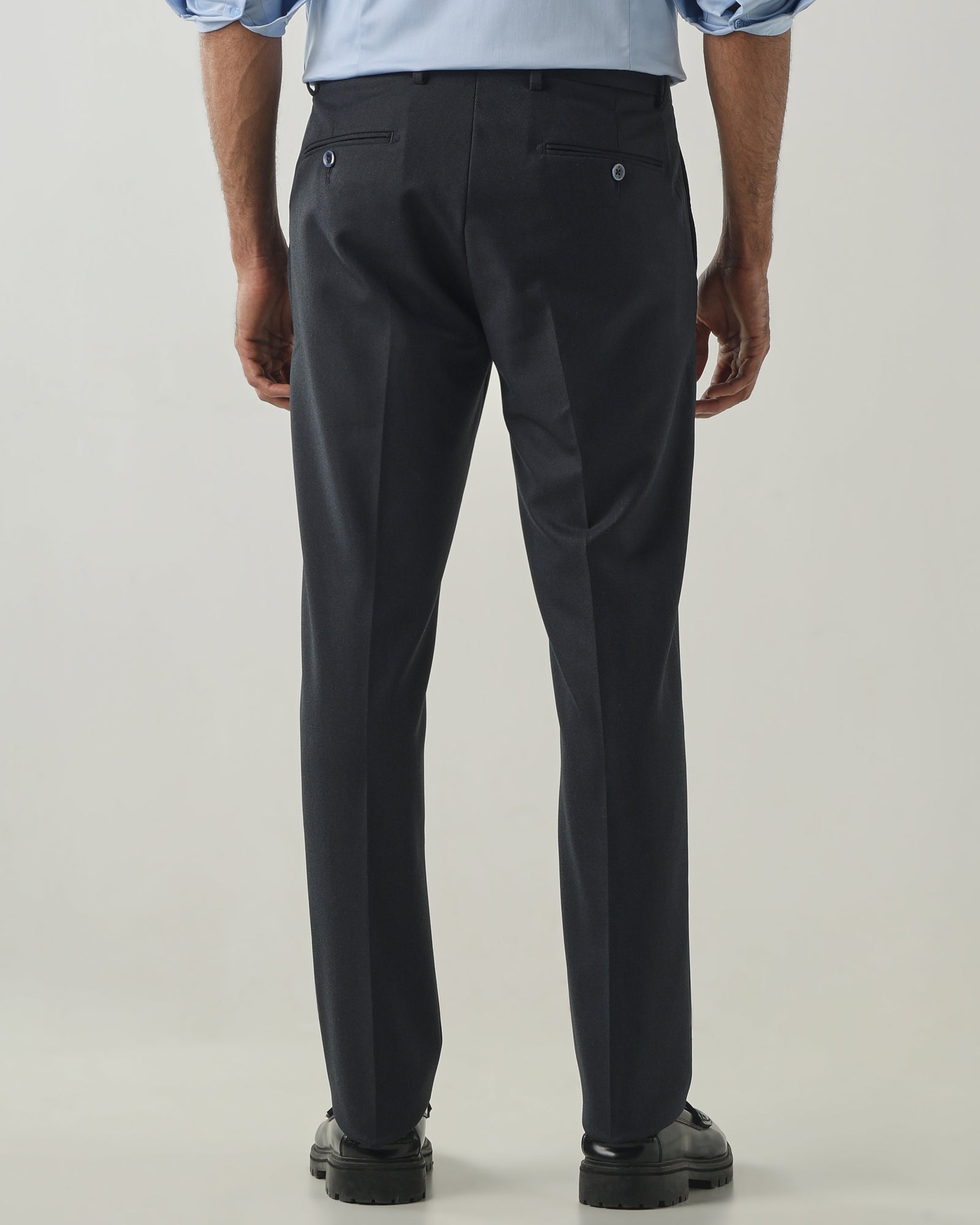 Blue Tailor Fit Fashion Formal Trousers
