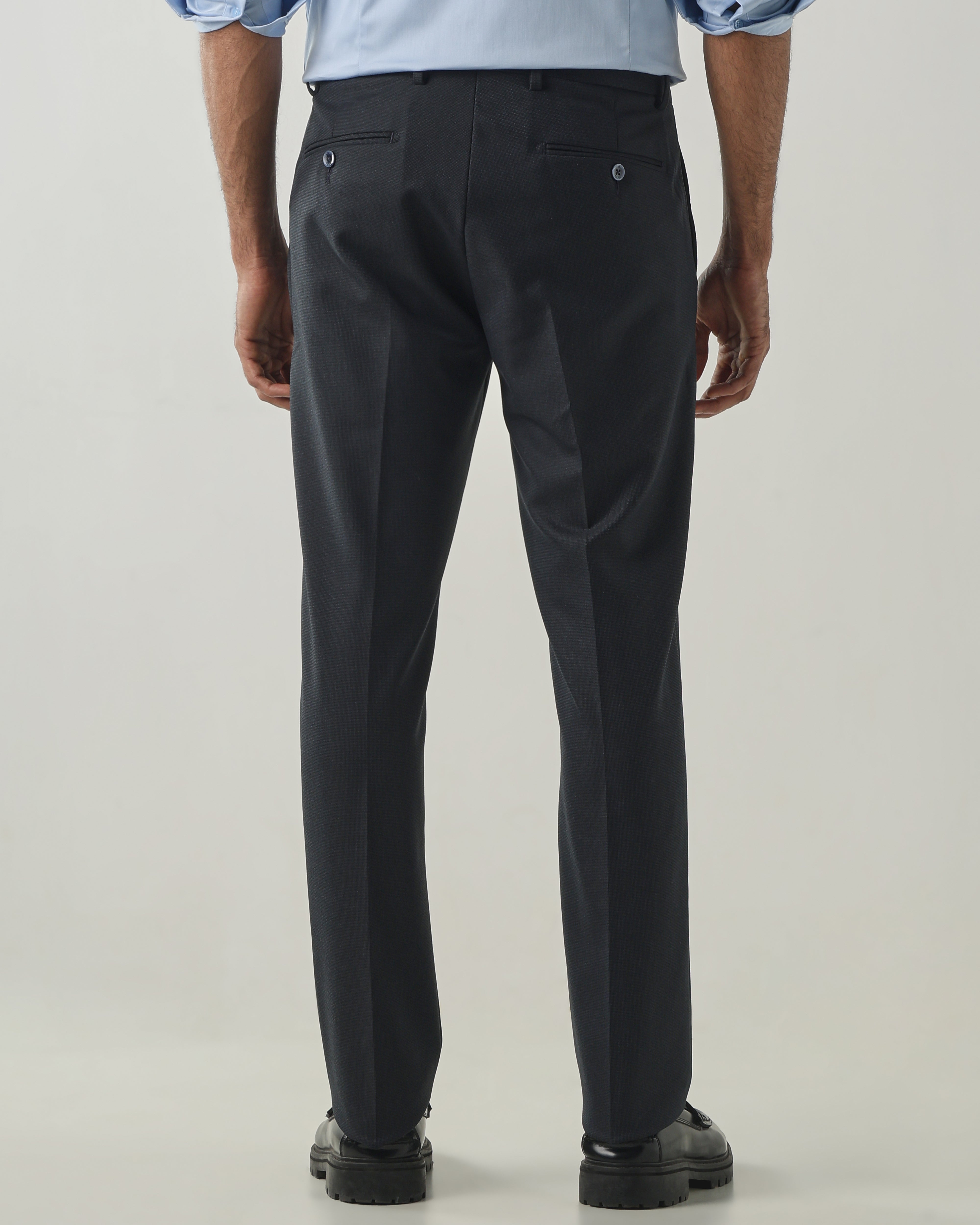 Blue Tailor Fit Fashion Formal Trousers