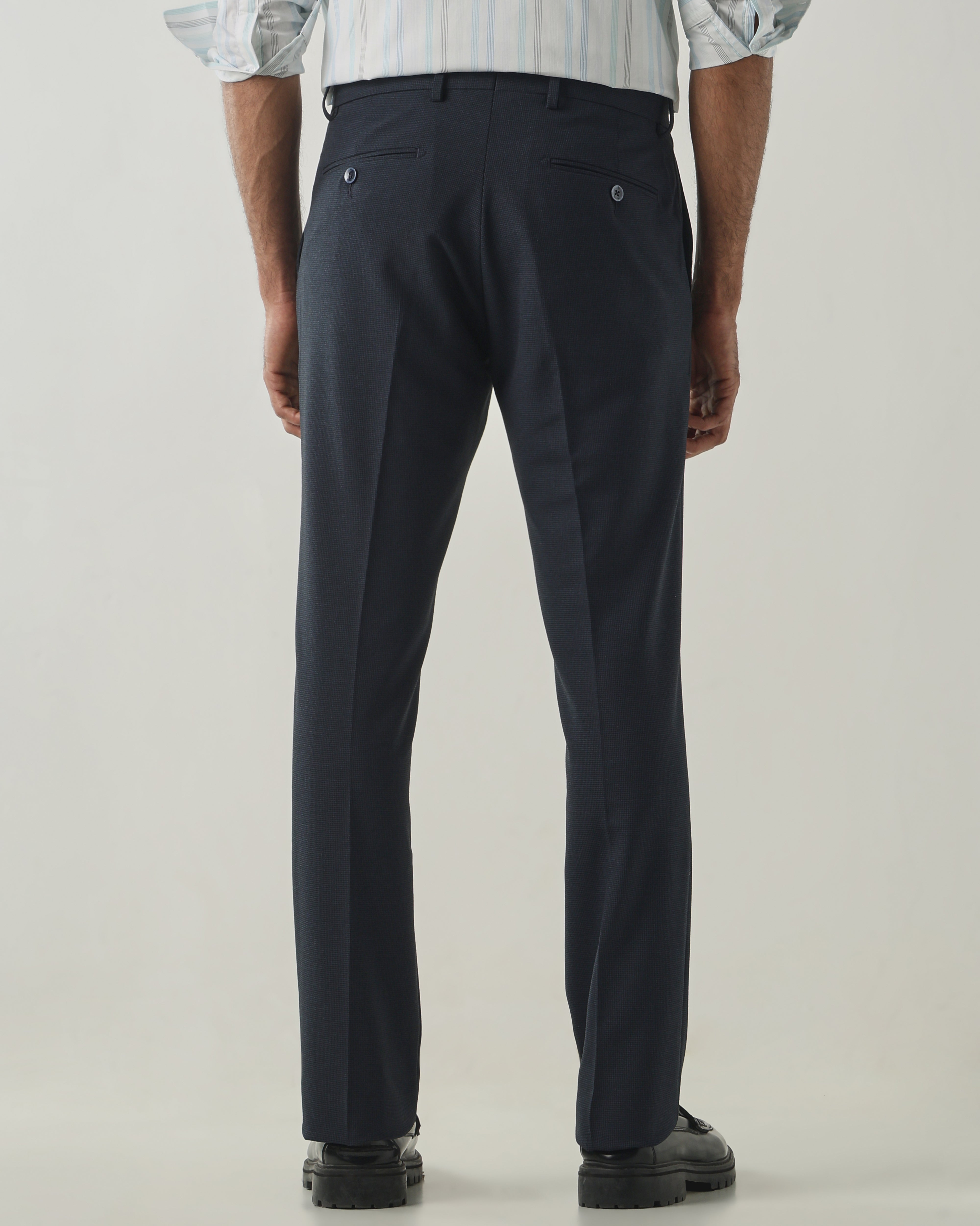 Blue Mel Tailor Fit Fashion Formal Trousers
