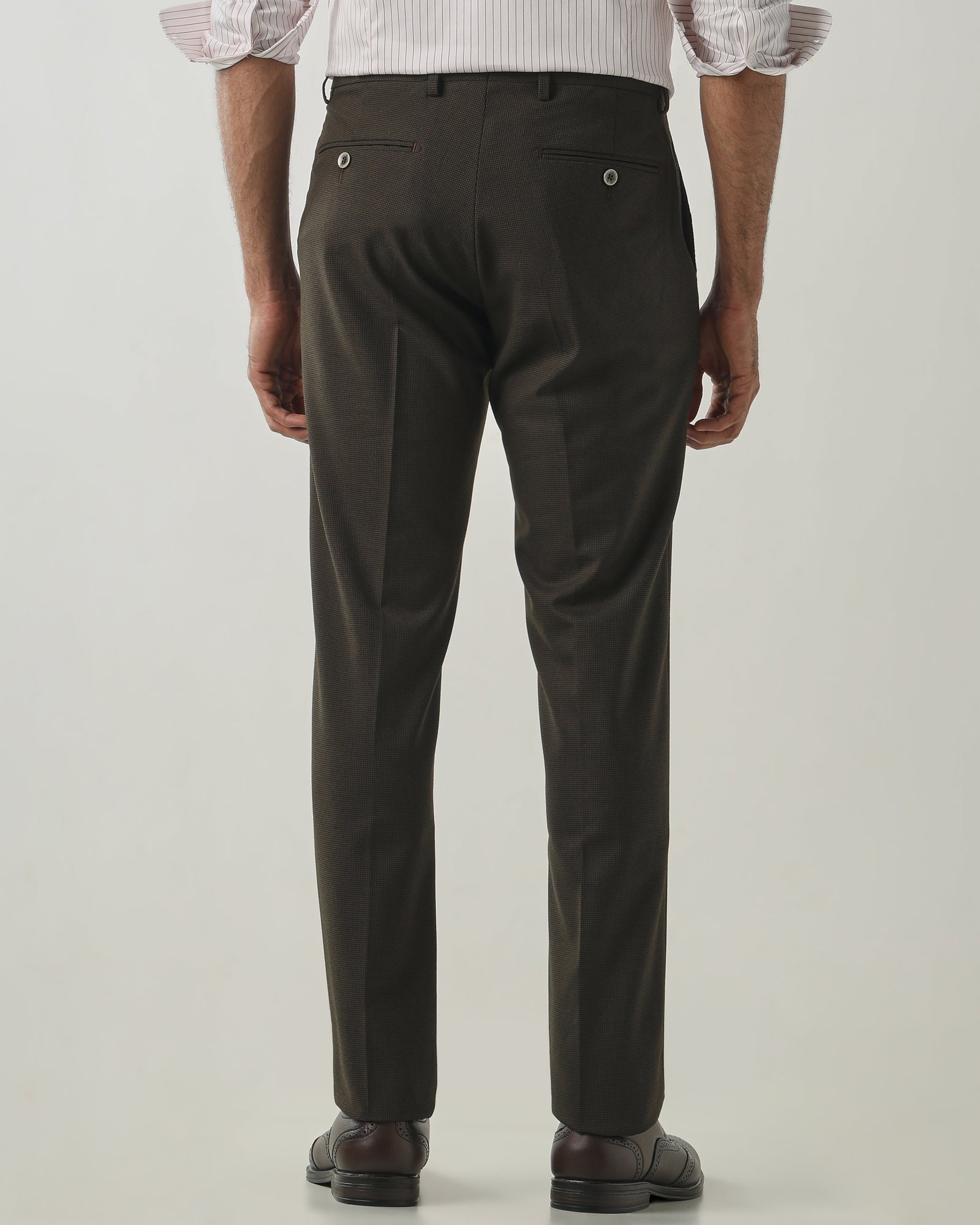 Olive Tailor Fit Fashion Formal Trousers