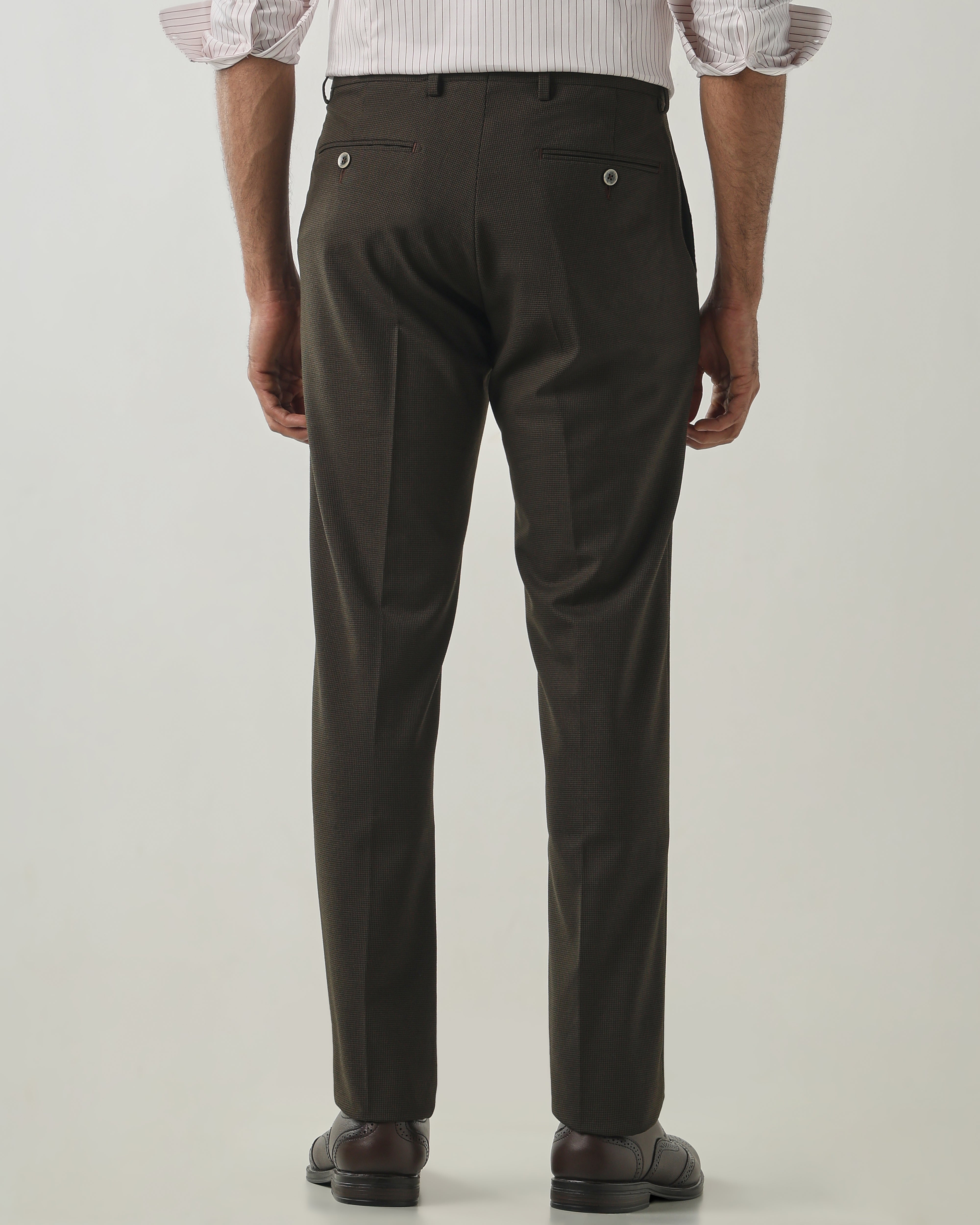 Olive Tailor Fit Fashion Formal Trousers