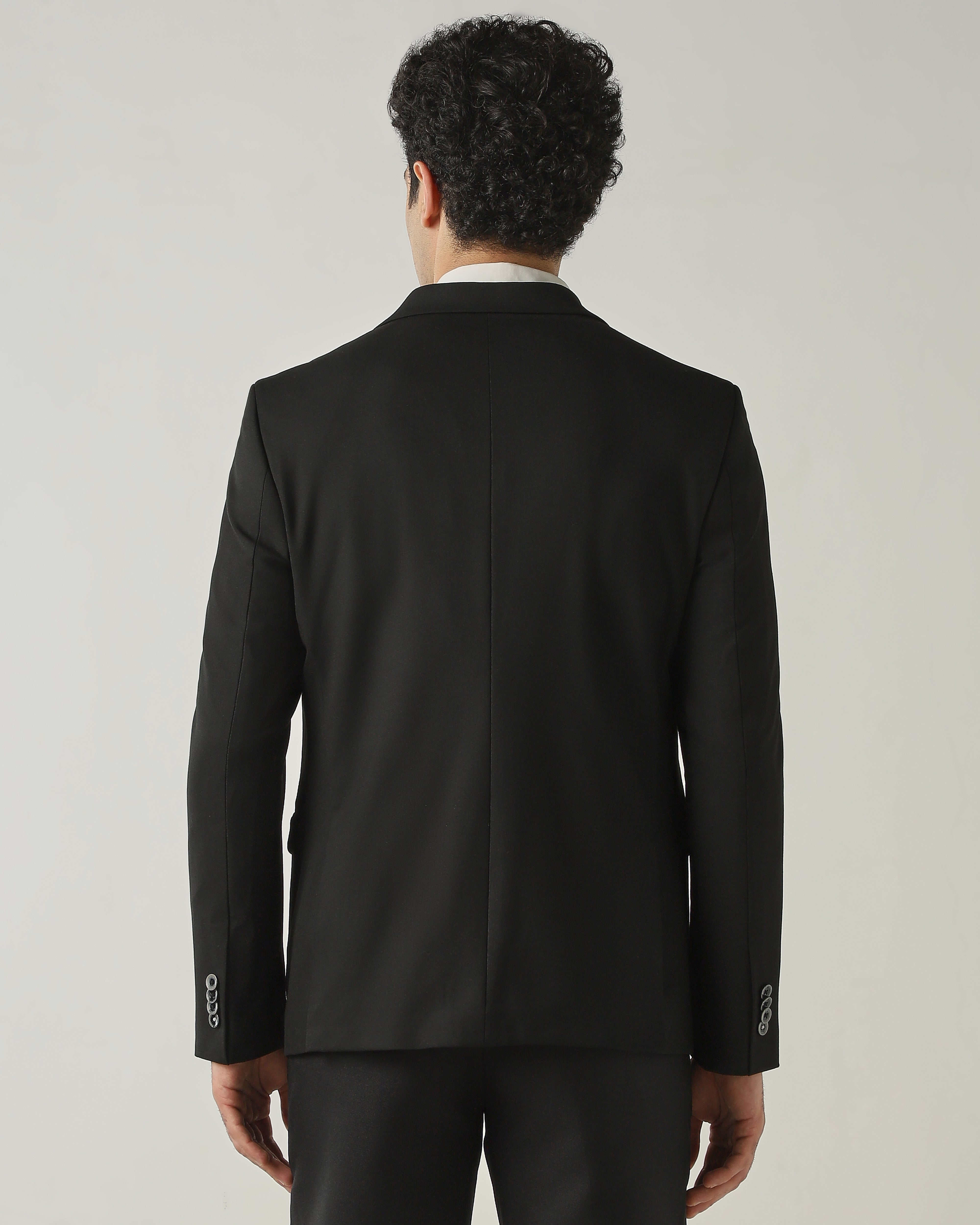 Blazer Black Tailor Fit Polyviscose