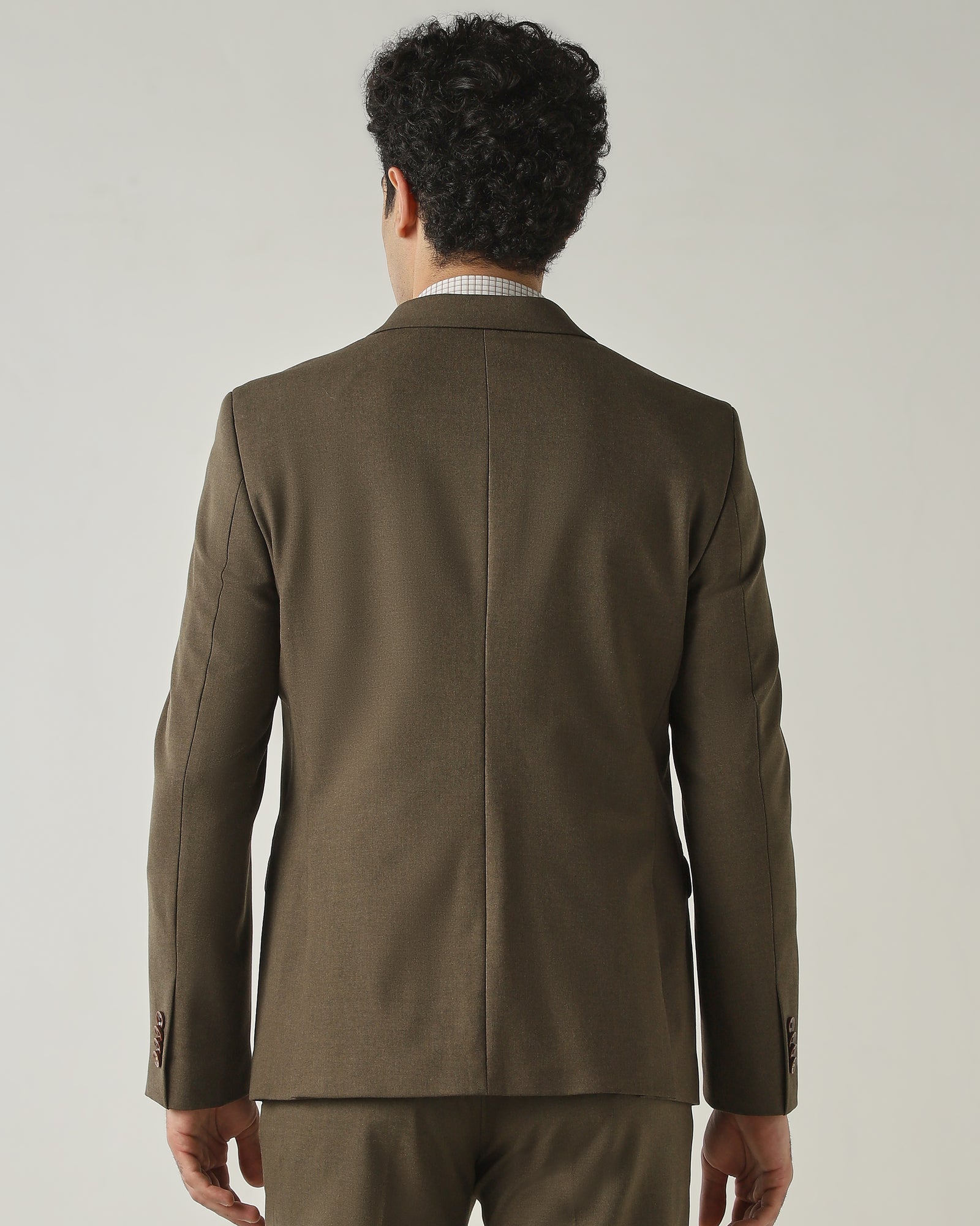 Blazer Khaki Tailor Fit Polyviscose