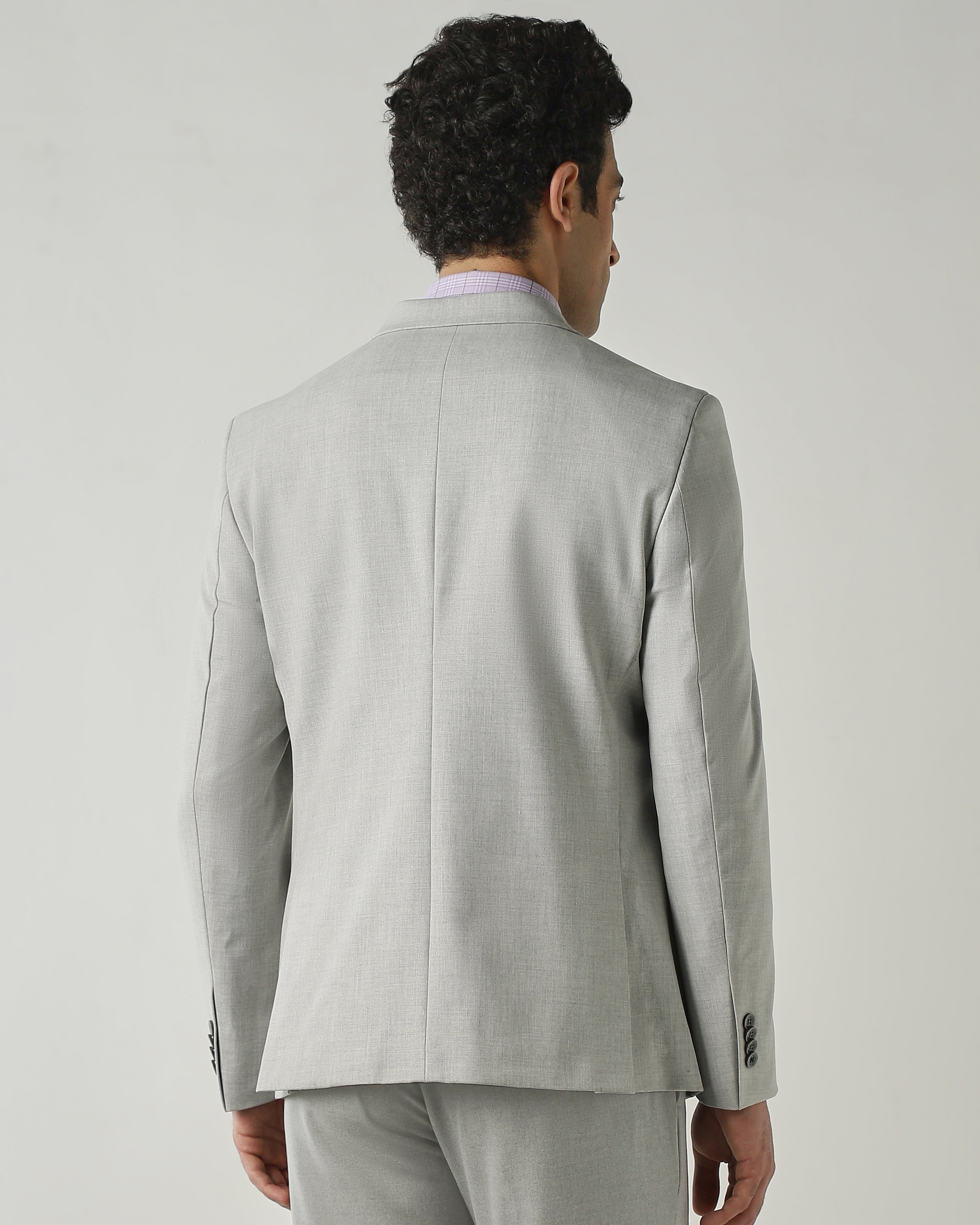 Blazer Lt Grey Tailor Fit Polyviscose