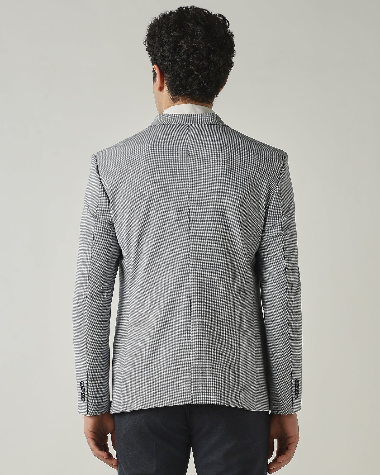 Blazer Blue Slim Fit Polyviscose
