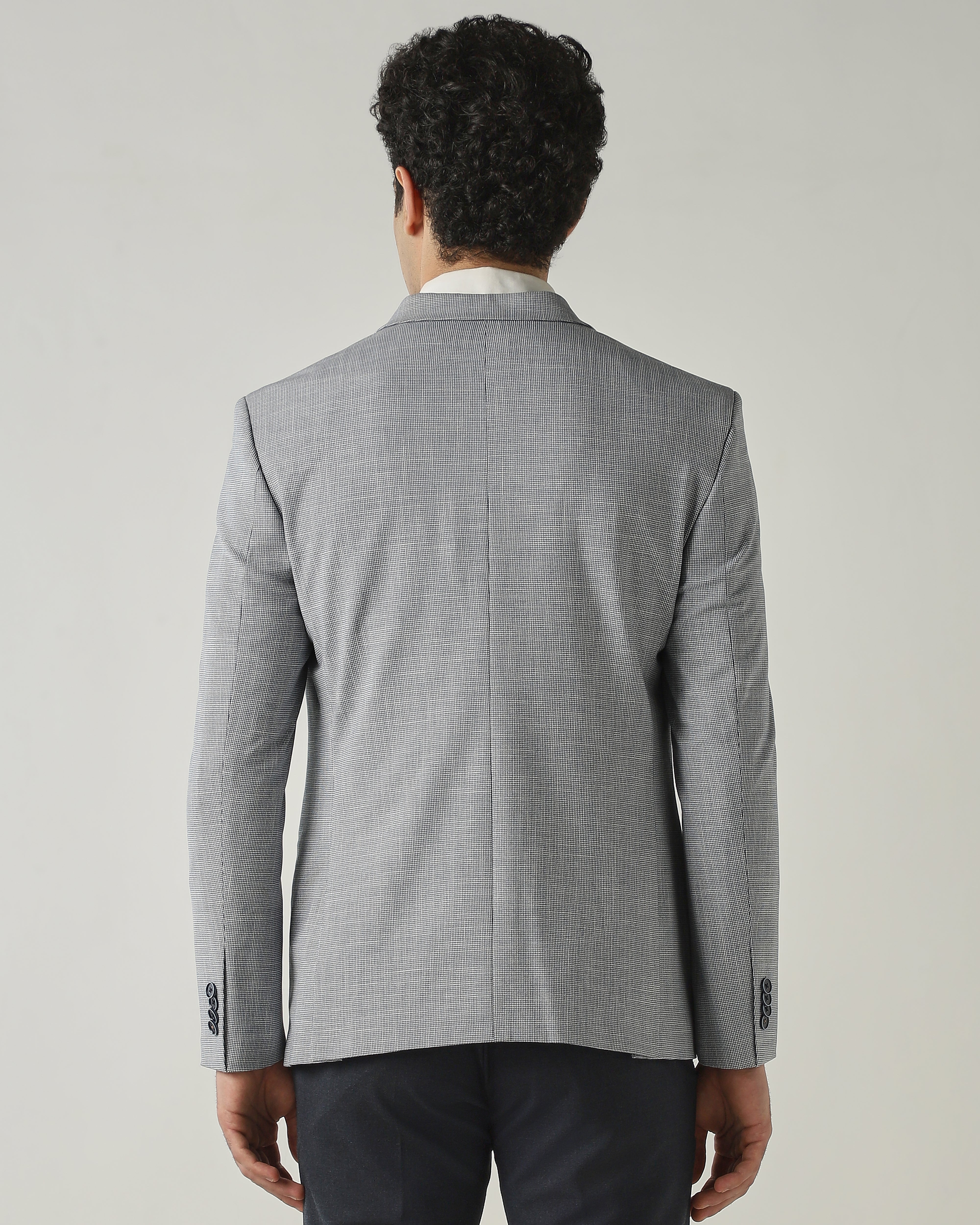 Blazer Blue Slim Fit Polyviscose