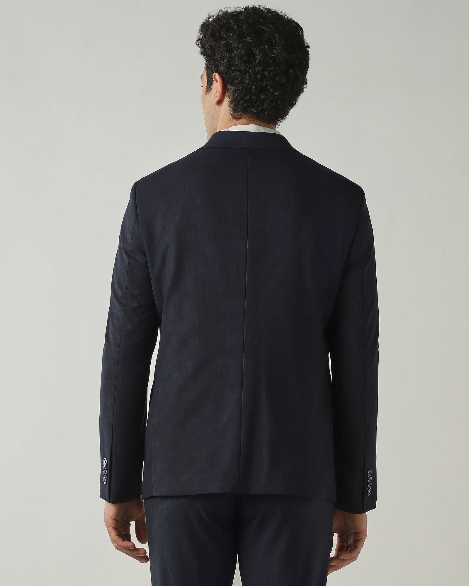 Blazer Navy Regular Fit Polyviscose
