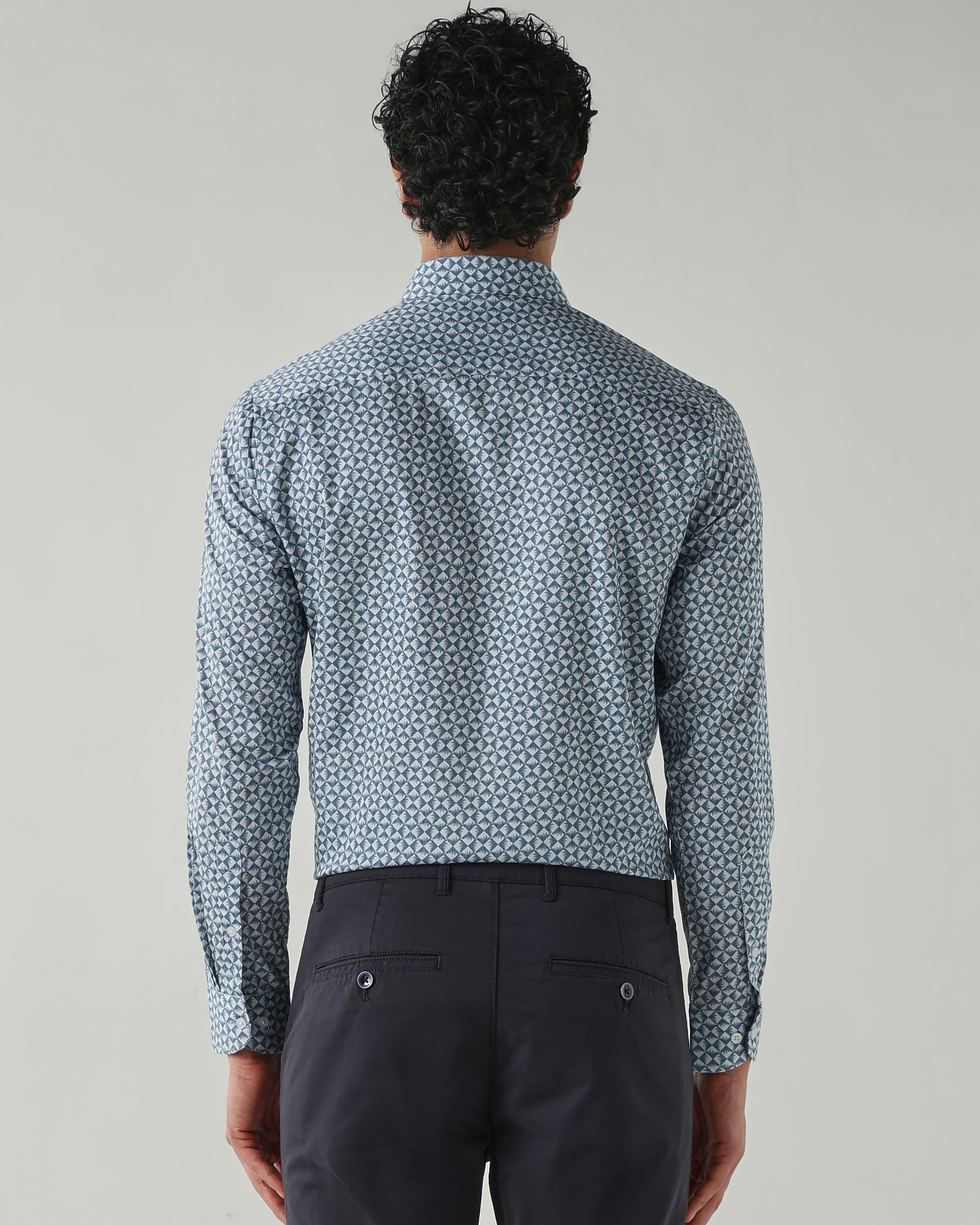 Men Slim Fit Shirts Sky Blue