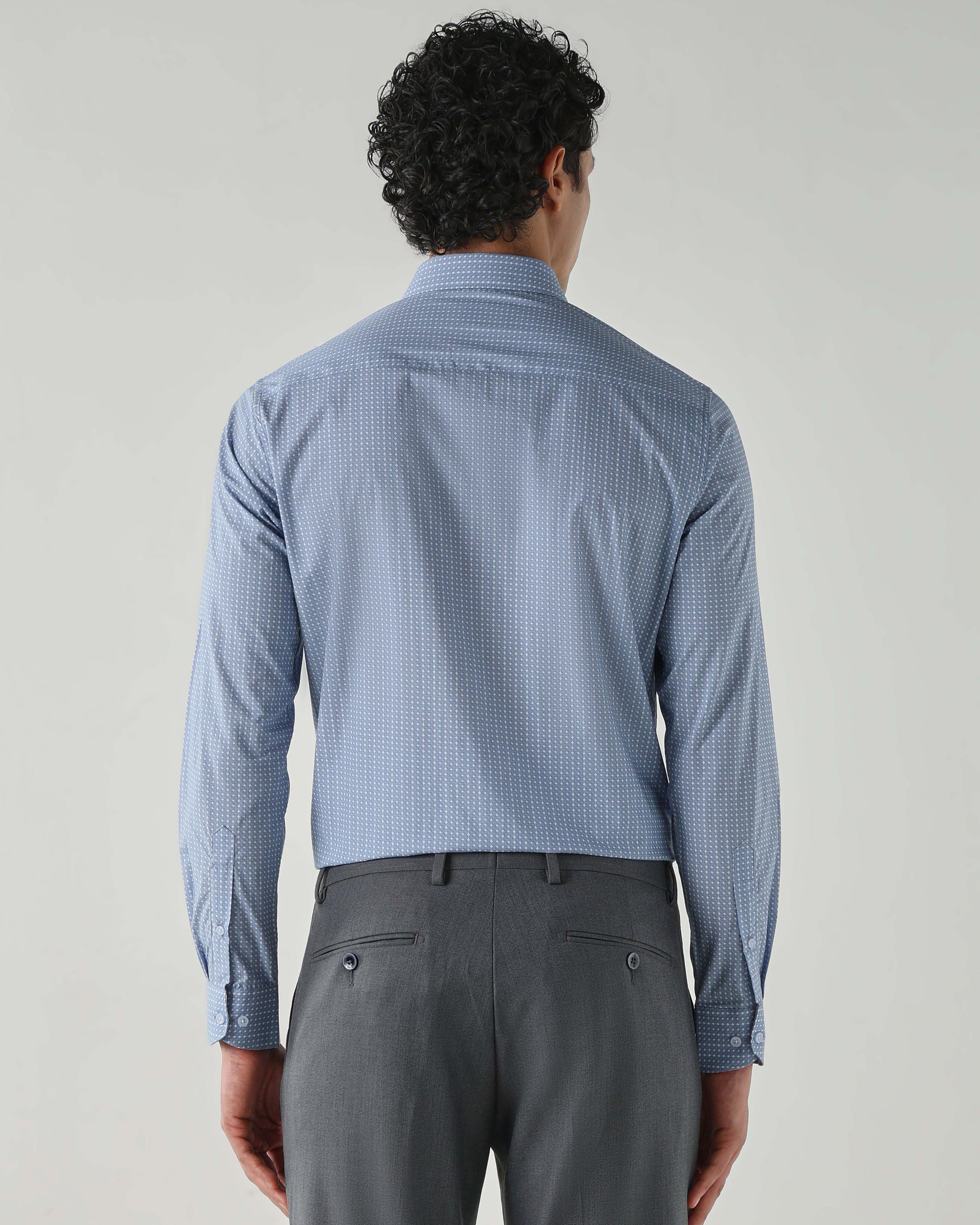 Men Slim Fit Shirts Blue