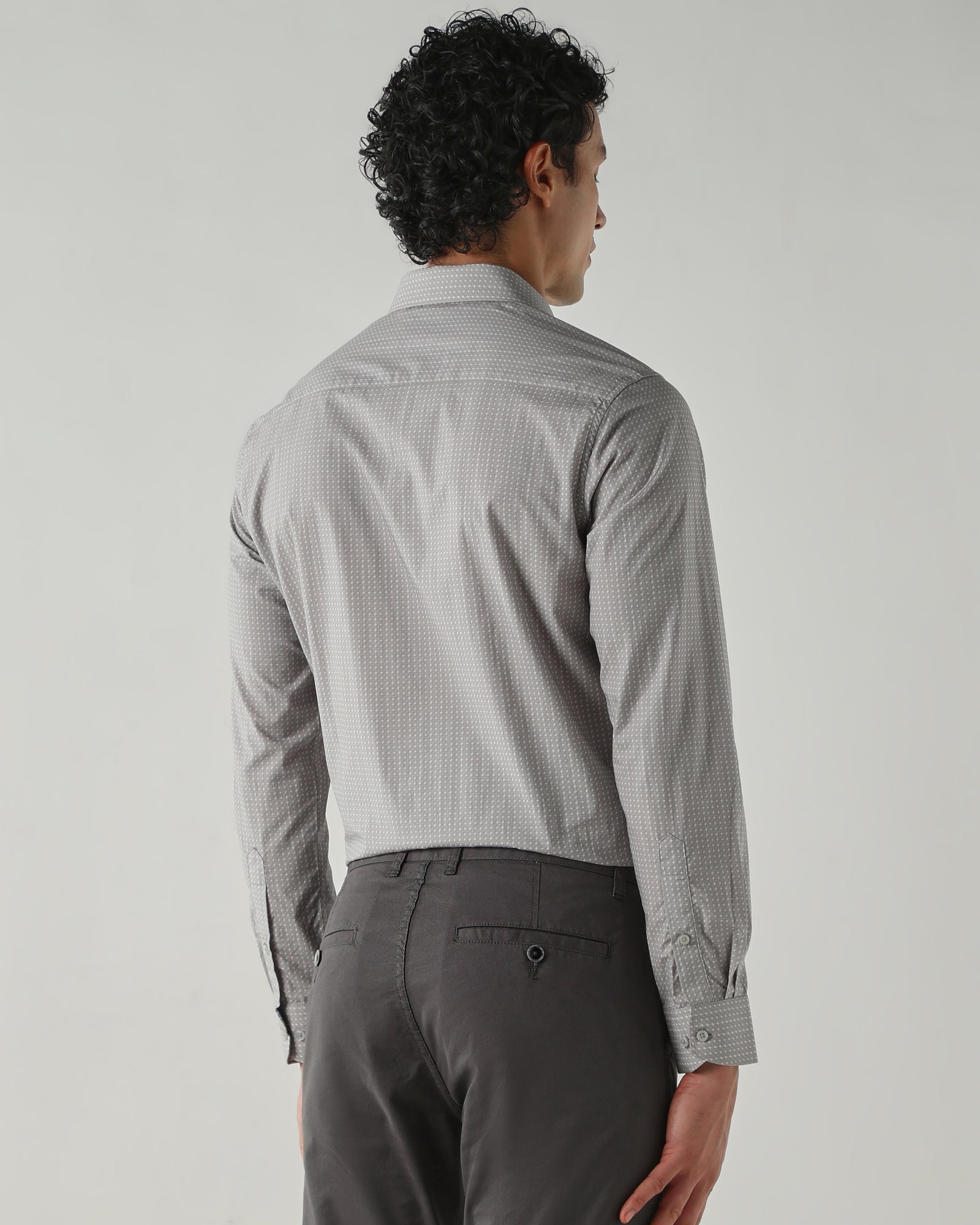 Men Slim Fit Shirts Grey