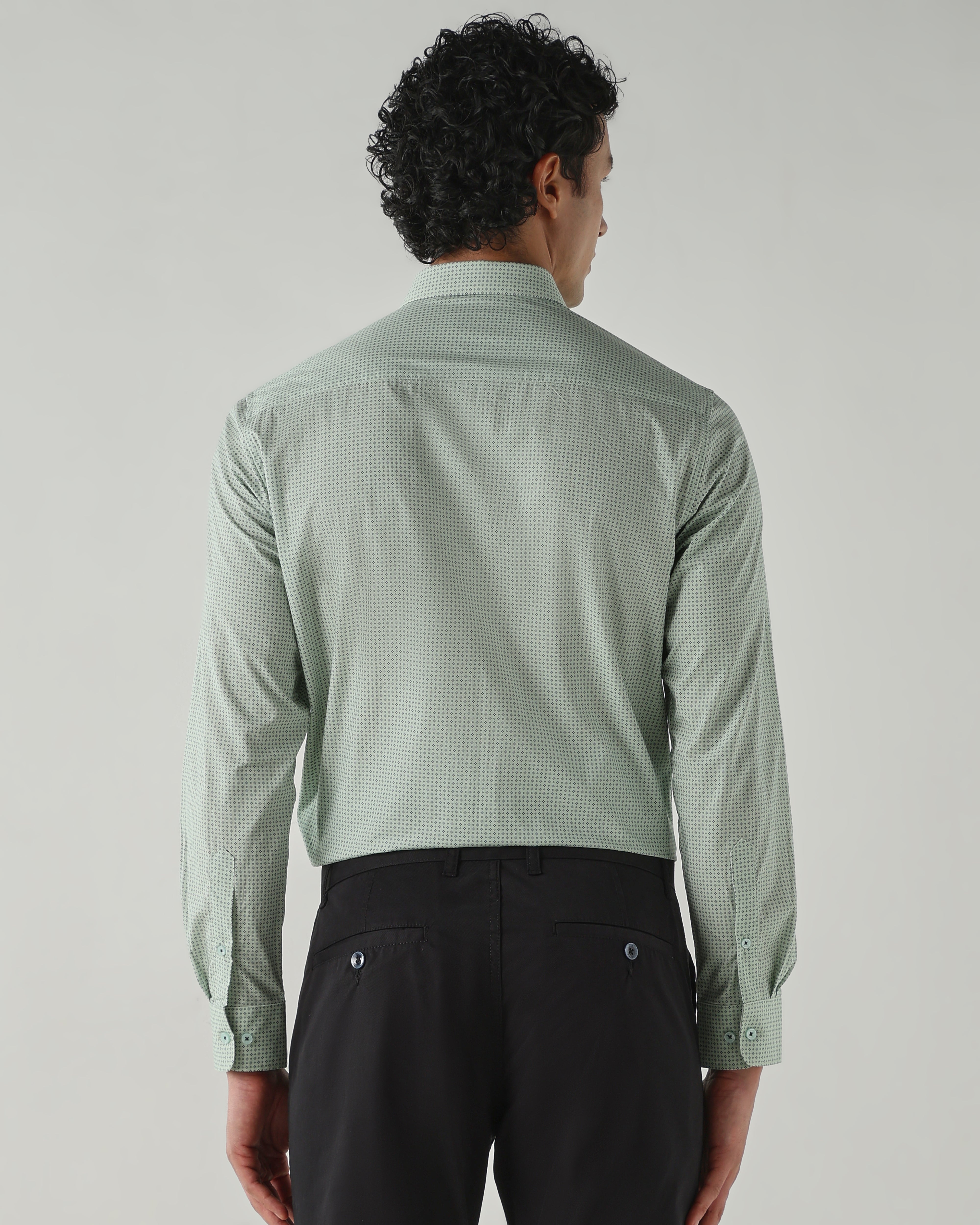 Men Slim Fit Shirts Green