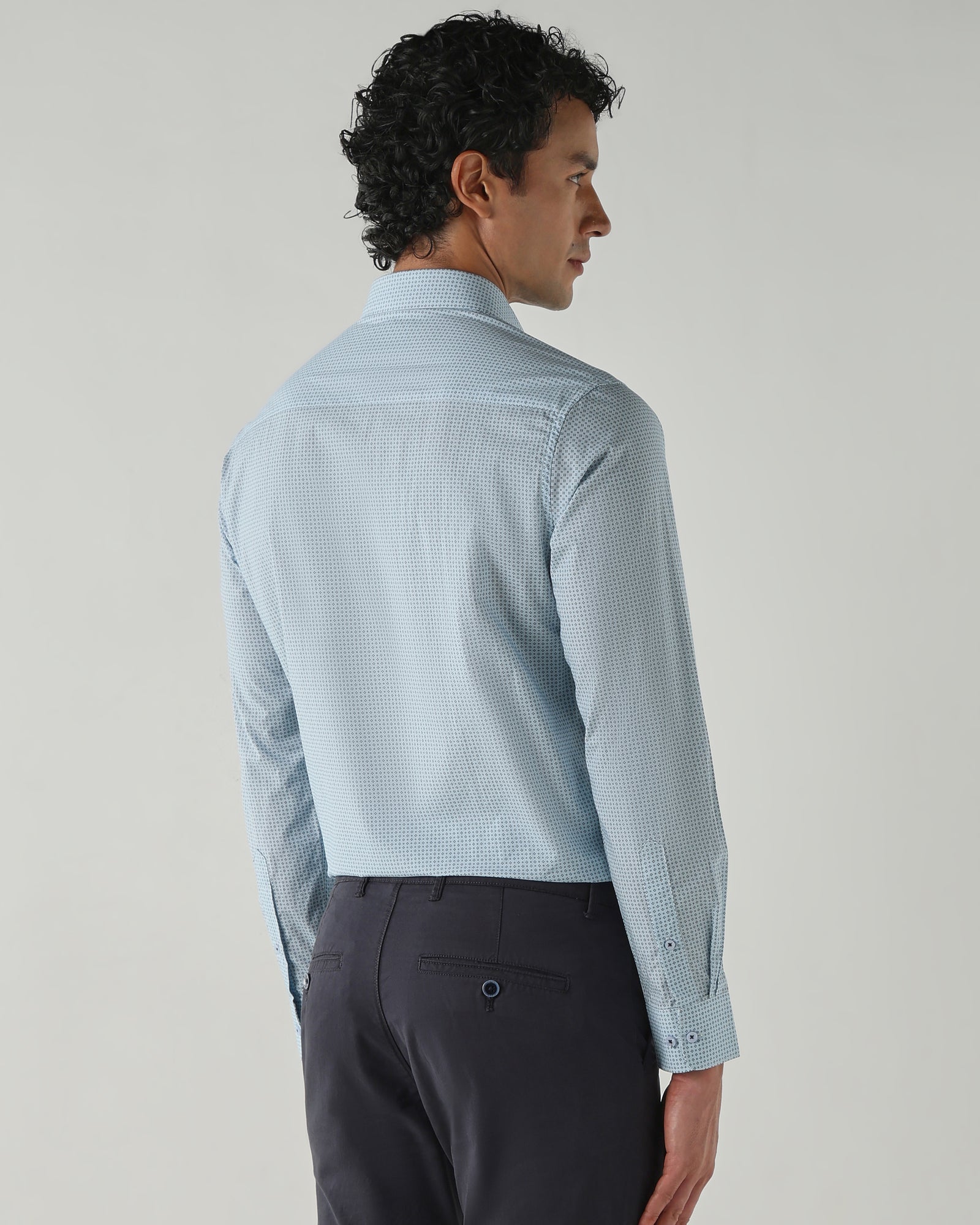Men Slim Fit Shirts Sky Blue