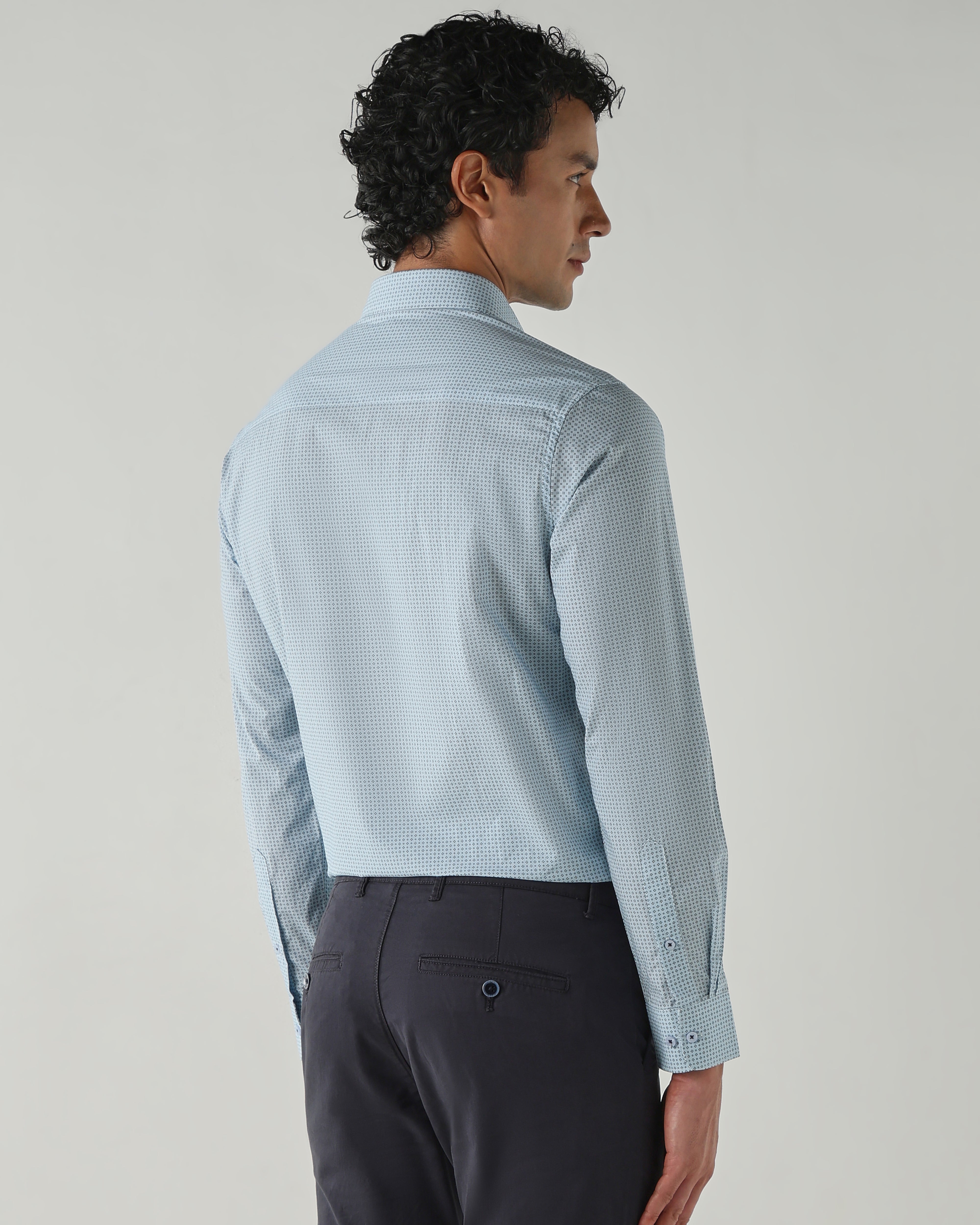 Men Slim Fit Shirts Sky Blue