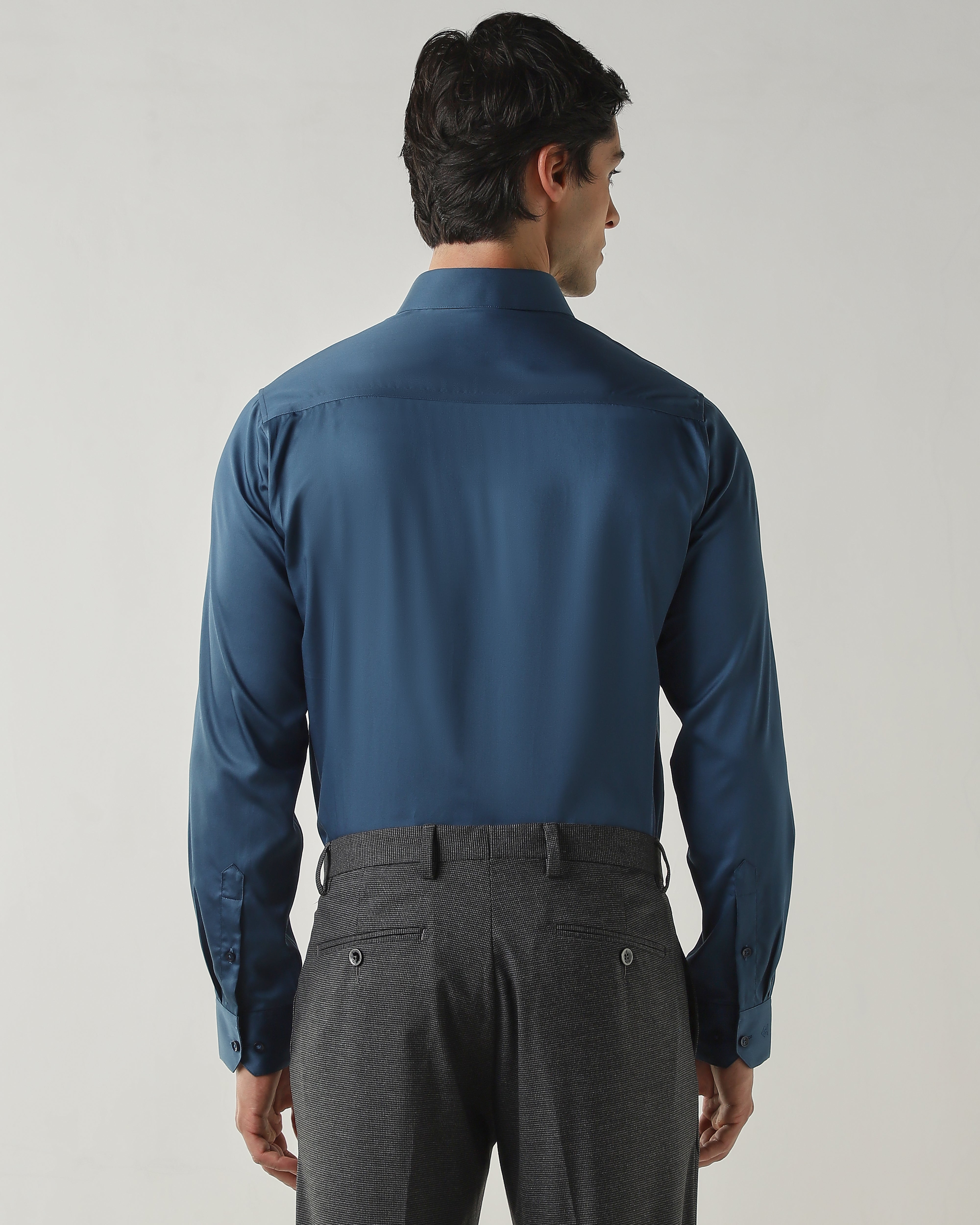 Slim Fit Shirt Teal Blue