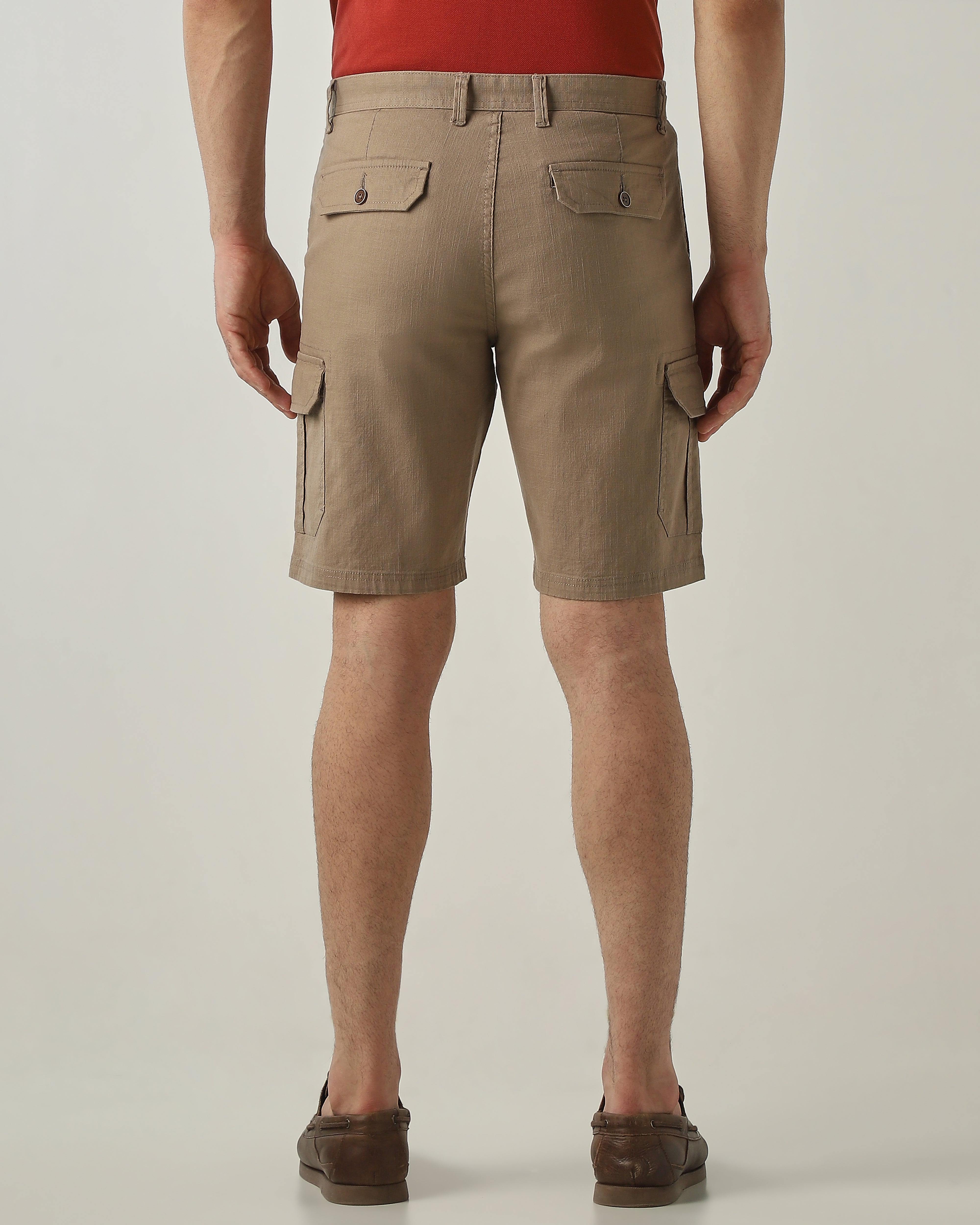 Cargo Short Khaki Regular Fit 100% Cotton