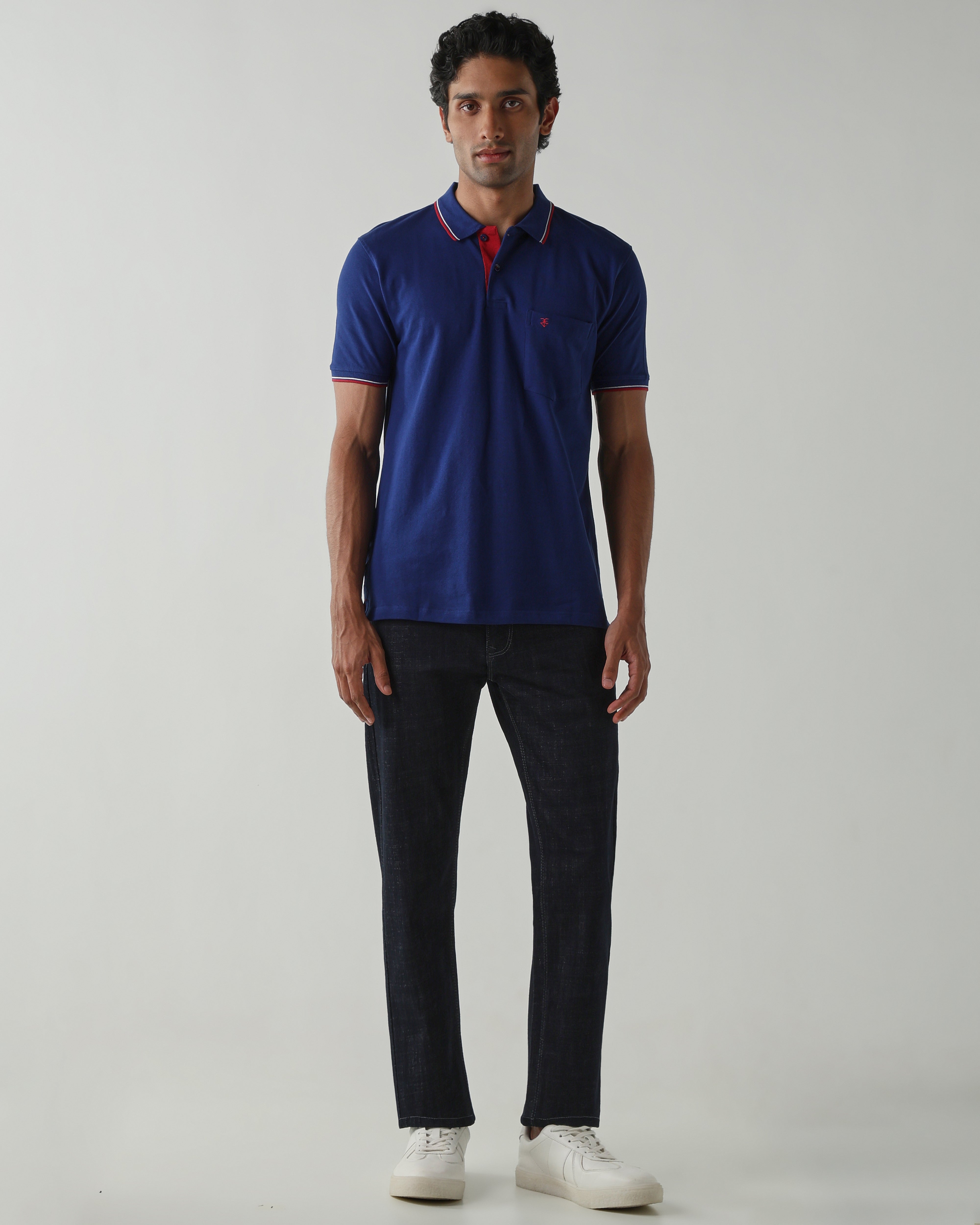 Topwear Premium Pique Knit Fabric T-Shirts – Navy