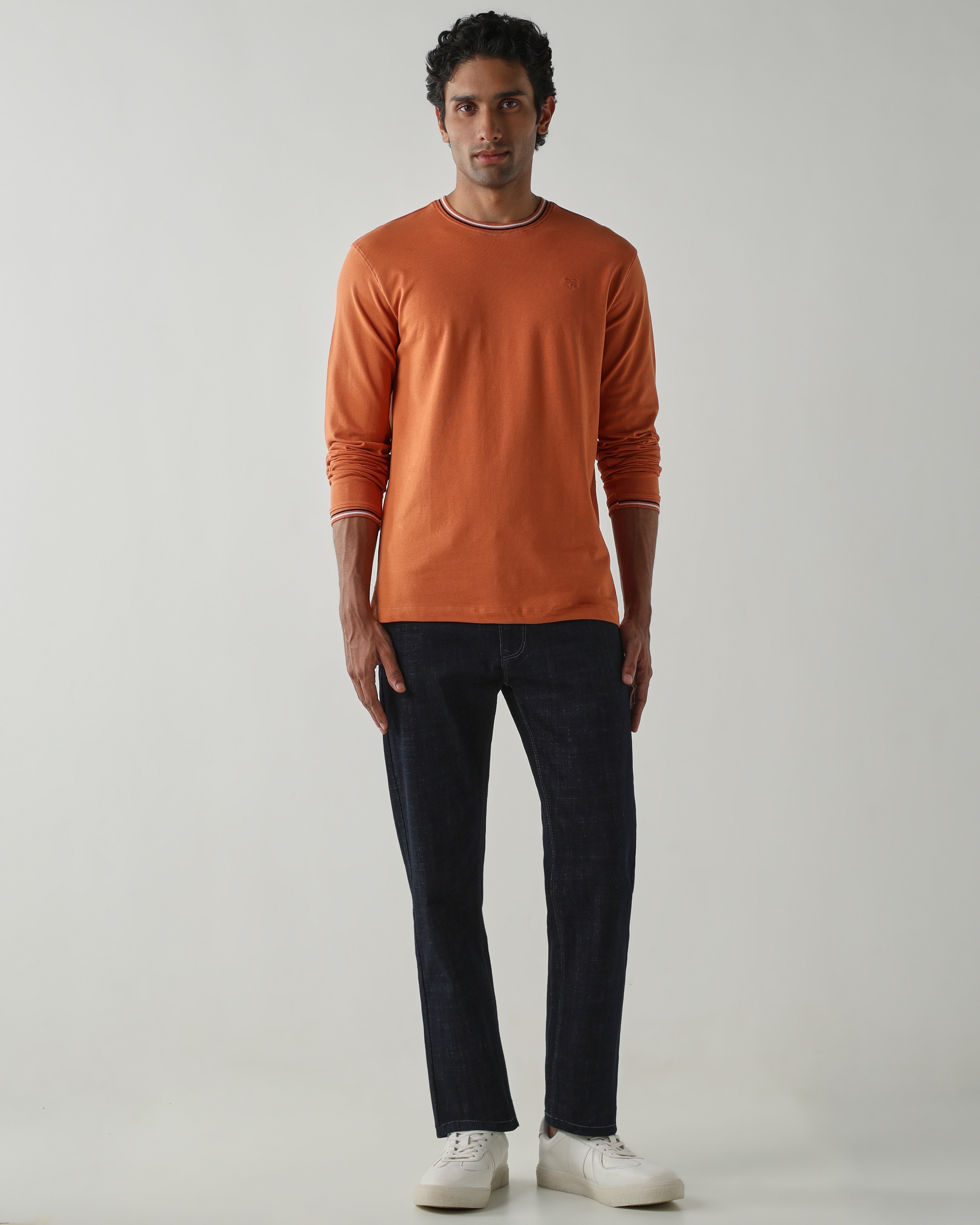 Topwear Premium Pique Knit Fabric T-Shirts – Apricot